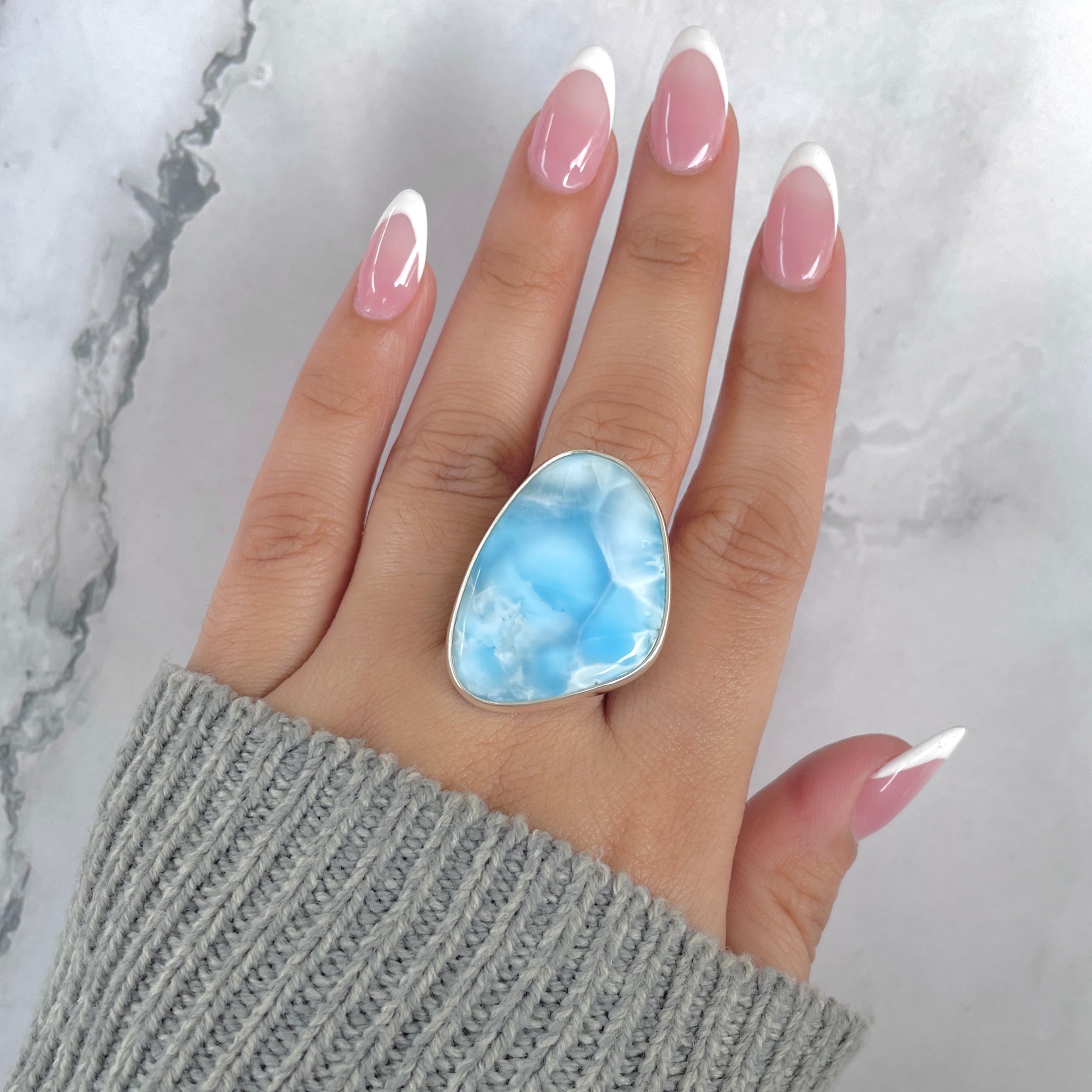 Larimar Adjustable Ring-(LAR-R-1879.)