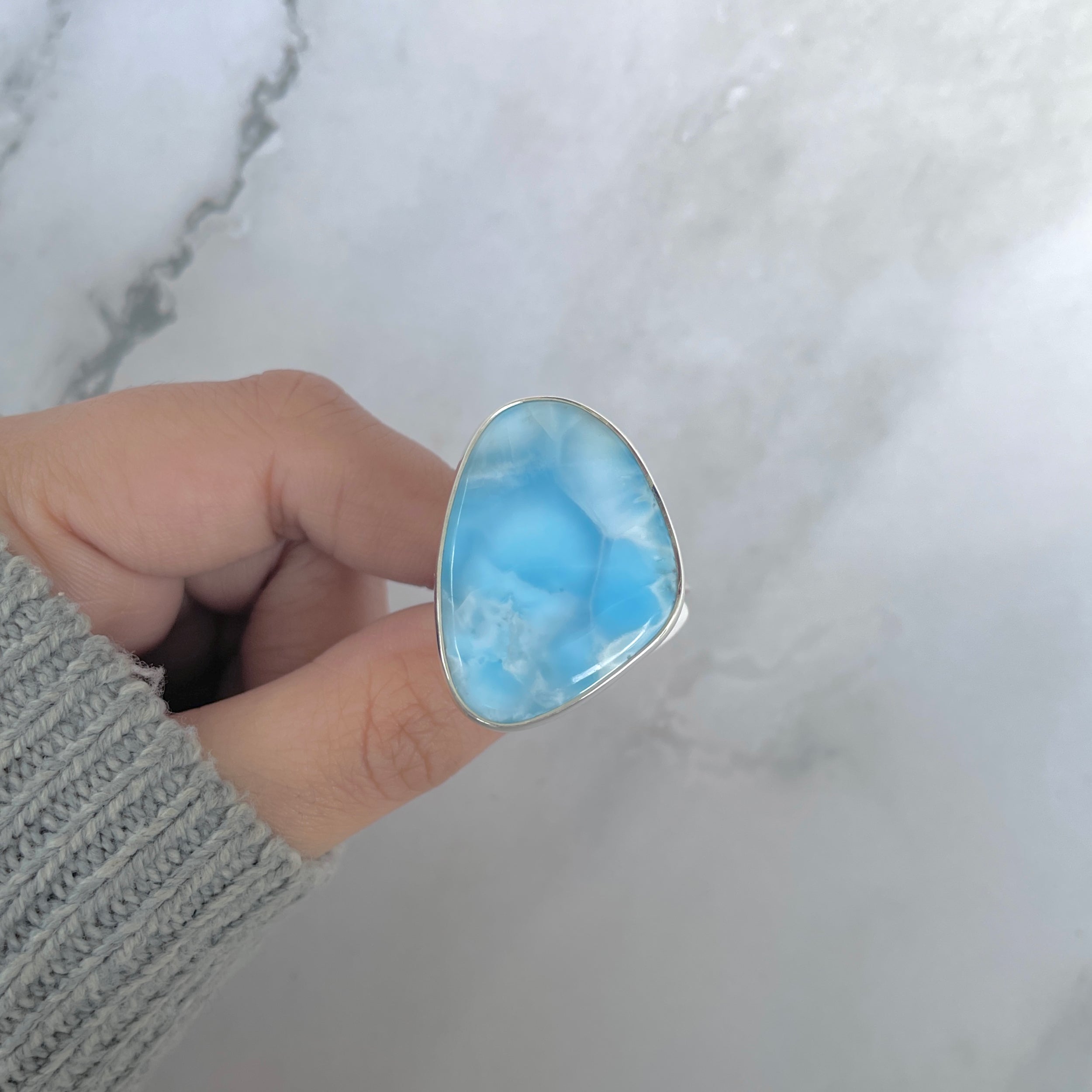 Larimar Adjustable Ring-(LAR-R-1879.)