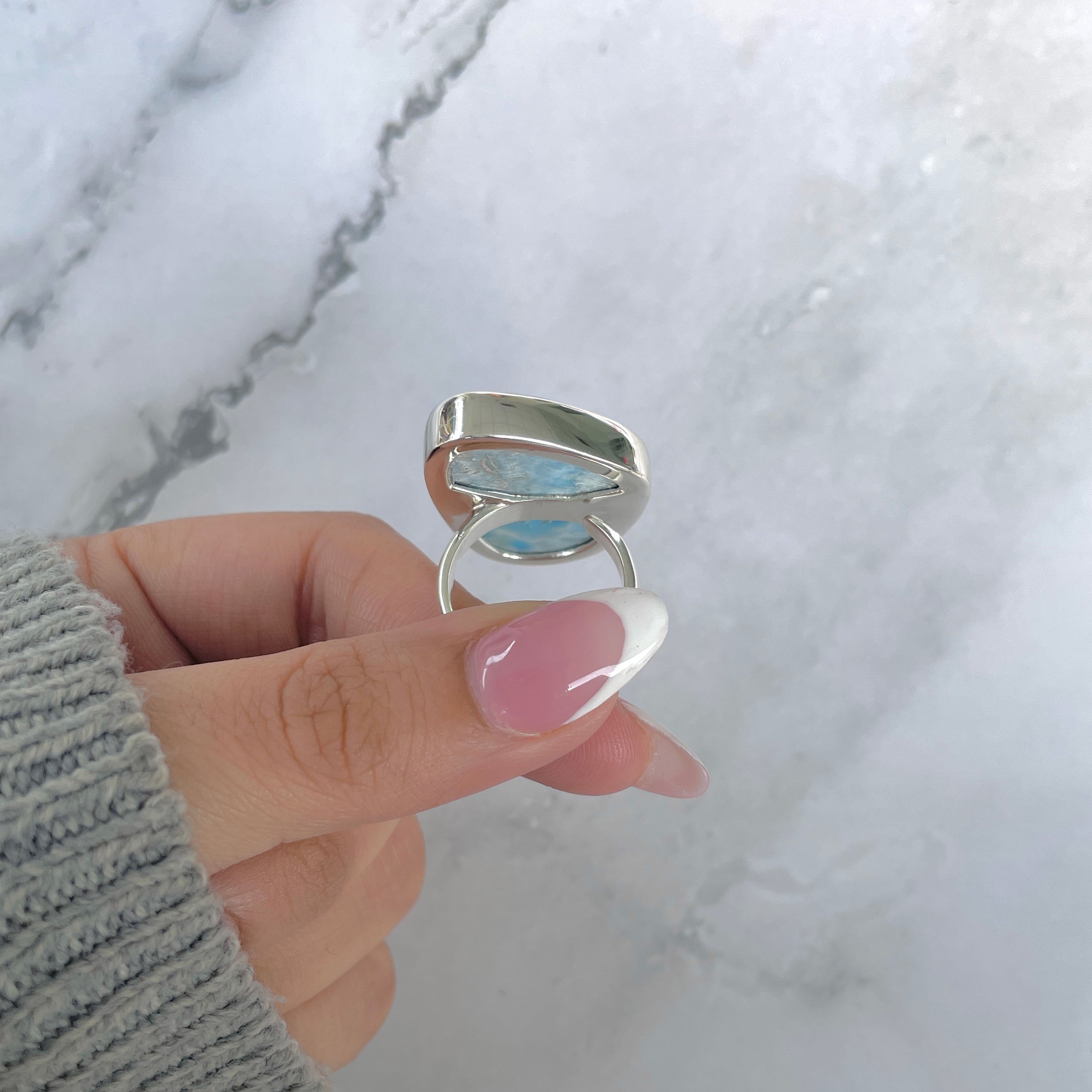 Larimar Adjustable Ring-(LAR-R-1879.)