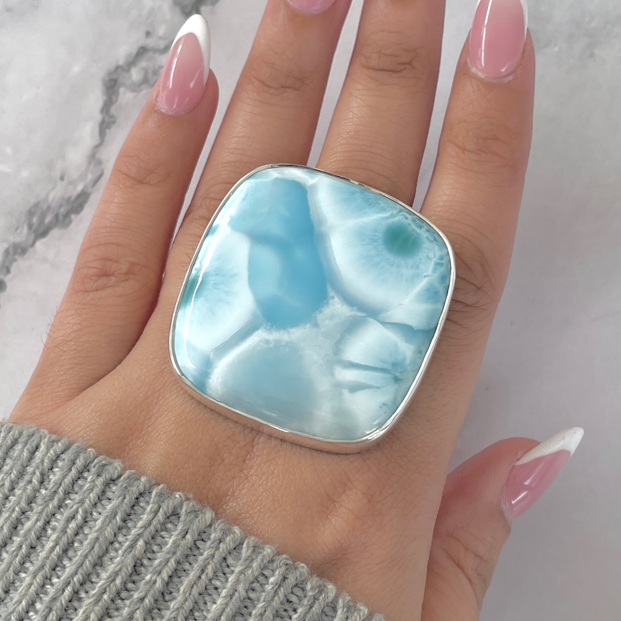 Larimar Adjustable Ring-(LAR-R-1880.)