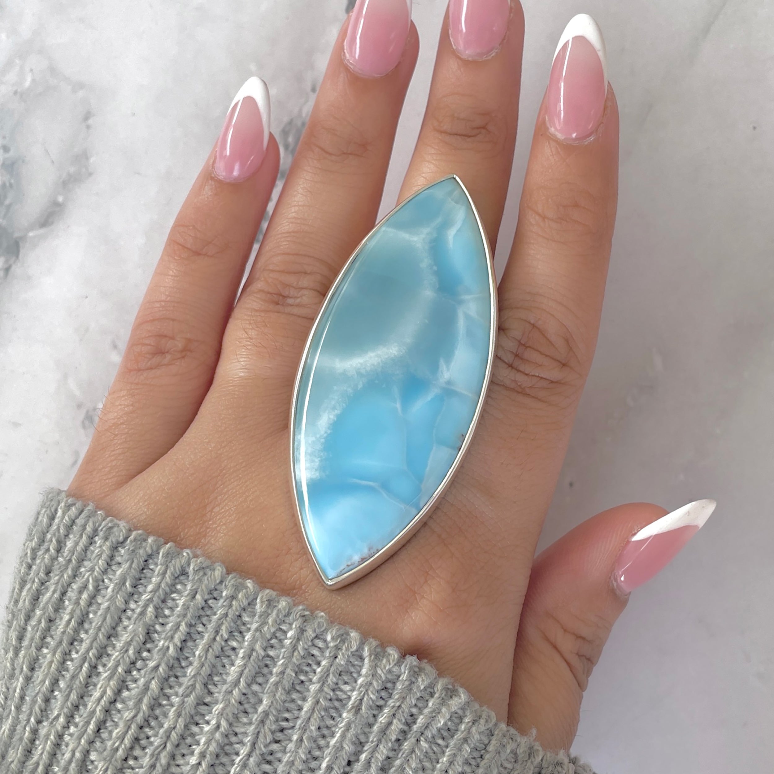 Larimar Adjustable Ring-(LAR-R-1881.)