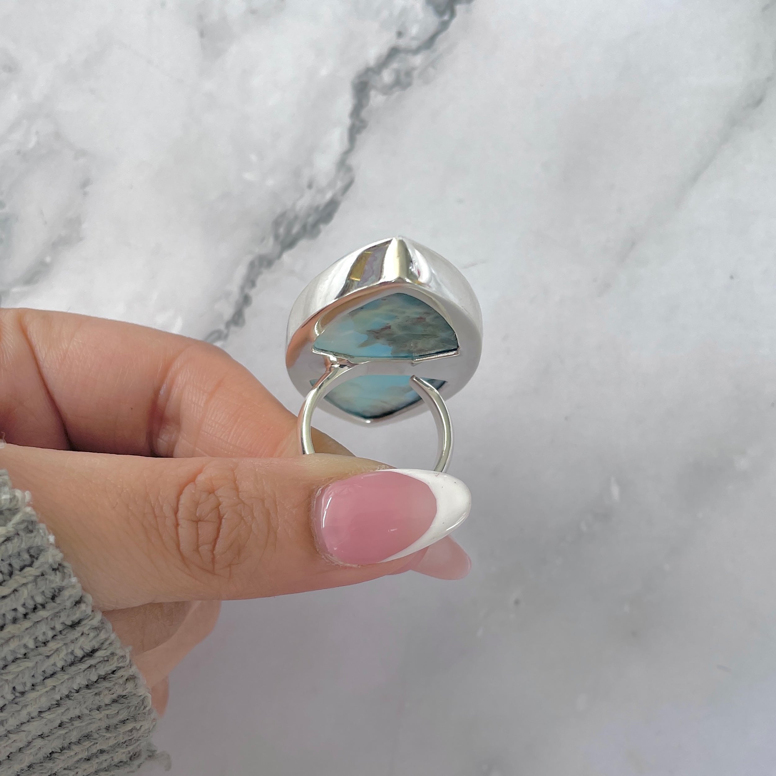 Larimar Adjustable Ring-(LAR-R-1881.)