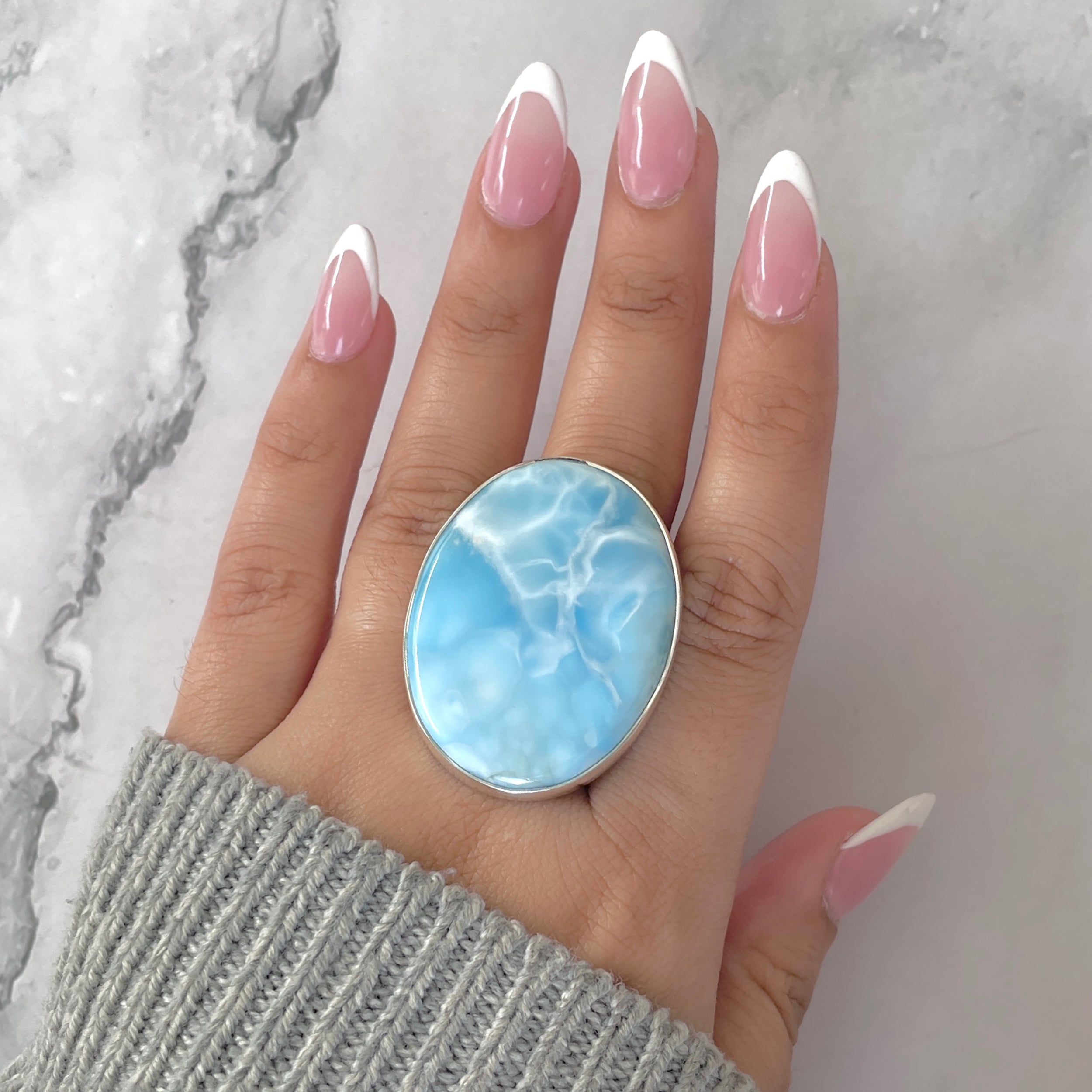 Larimar Adjustable Ring-(LAR-R-1882.)
