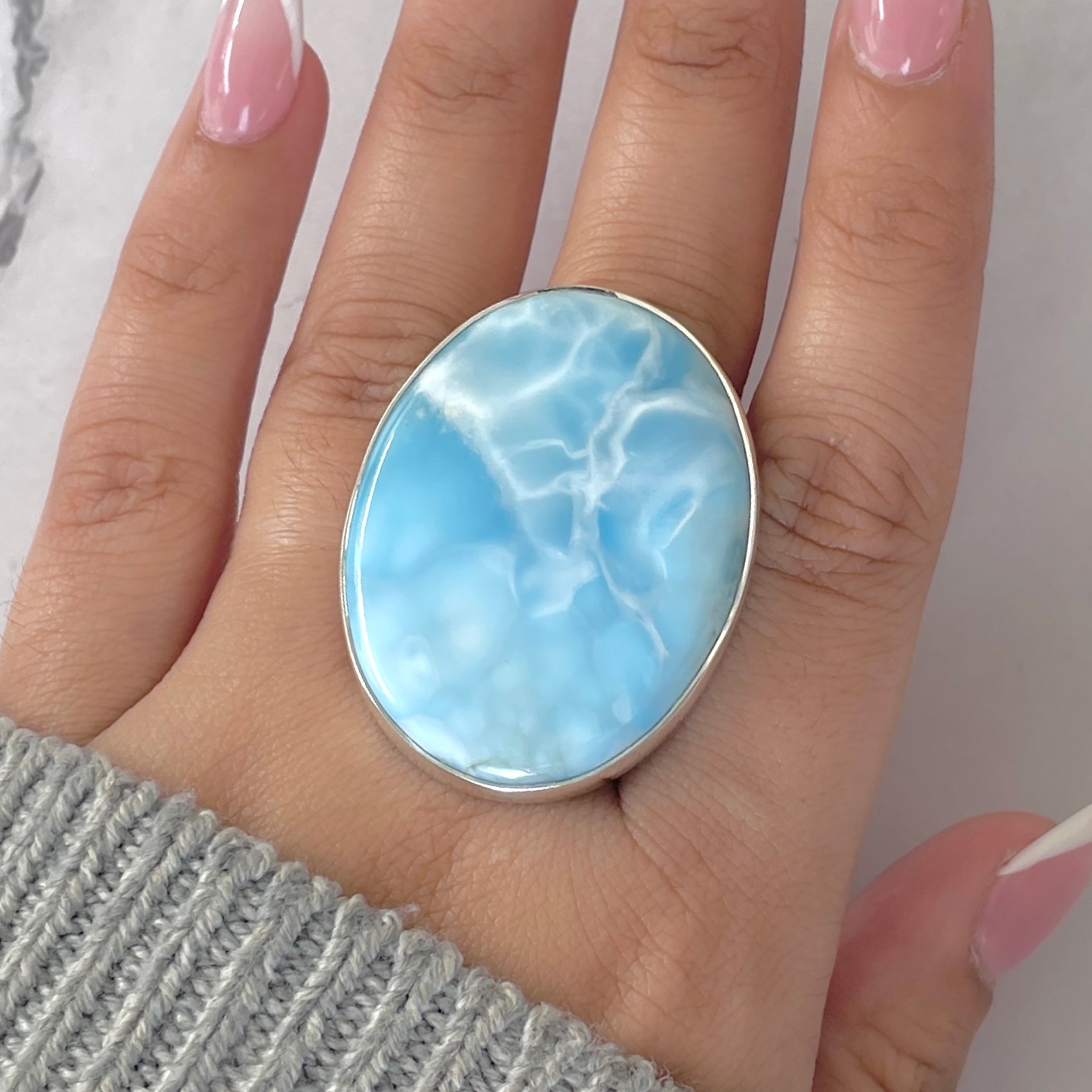 Larimar Adjustable Ring-(LAR-R-1882.)