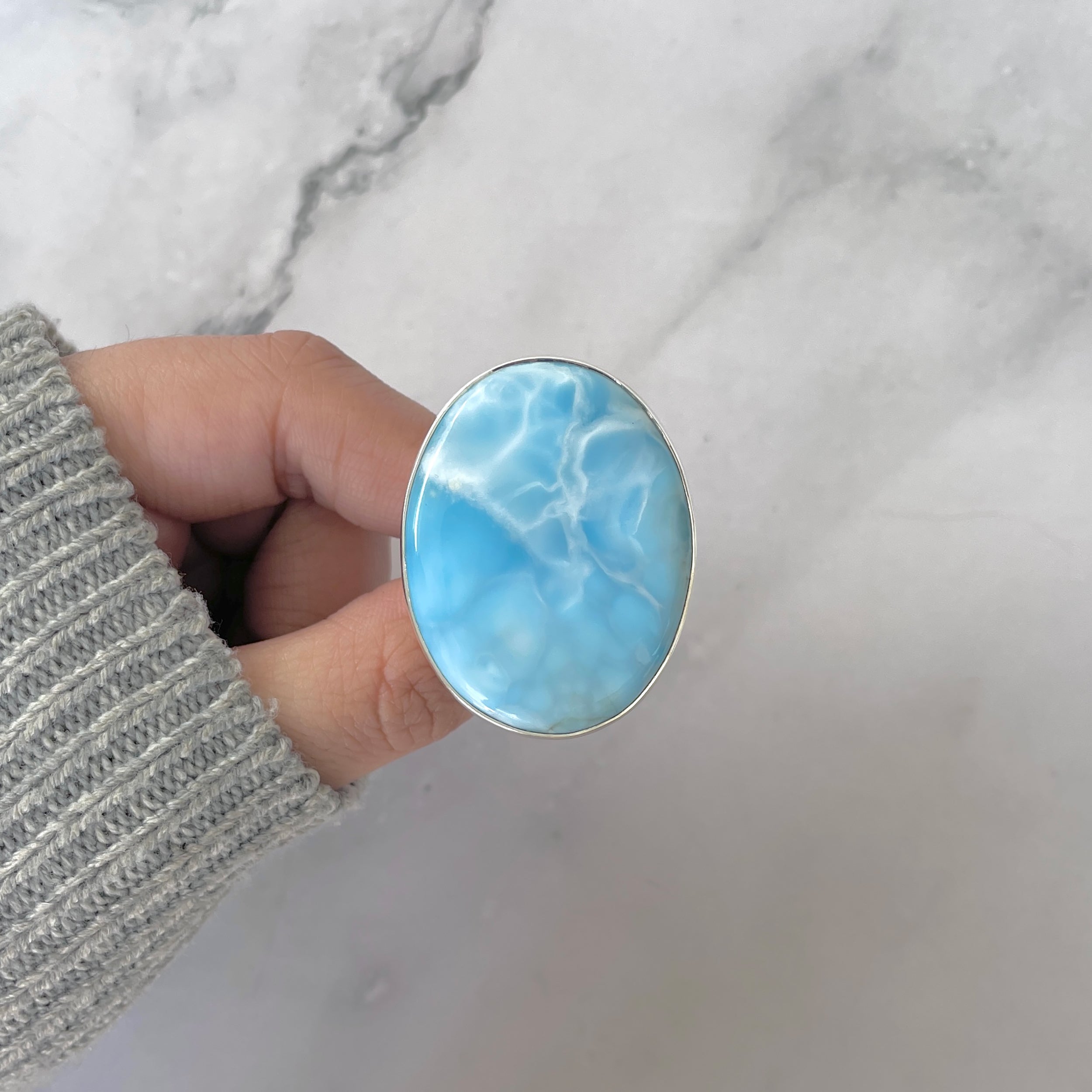 Larimar Adjustable Ring-(LAR-R-1882.)