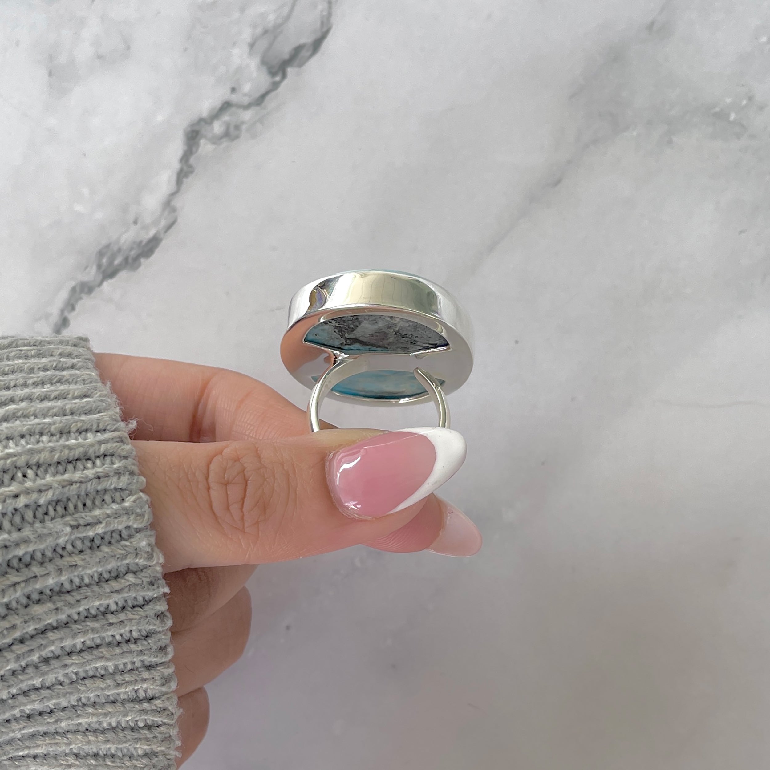 Larimar Adjustable Ring-(LAR-R-1882.)