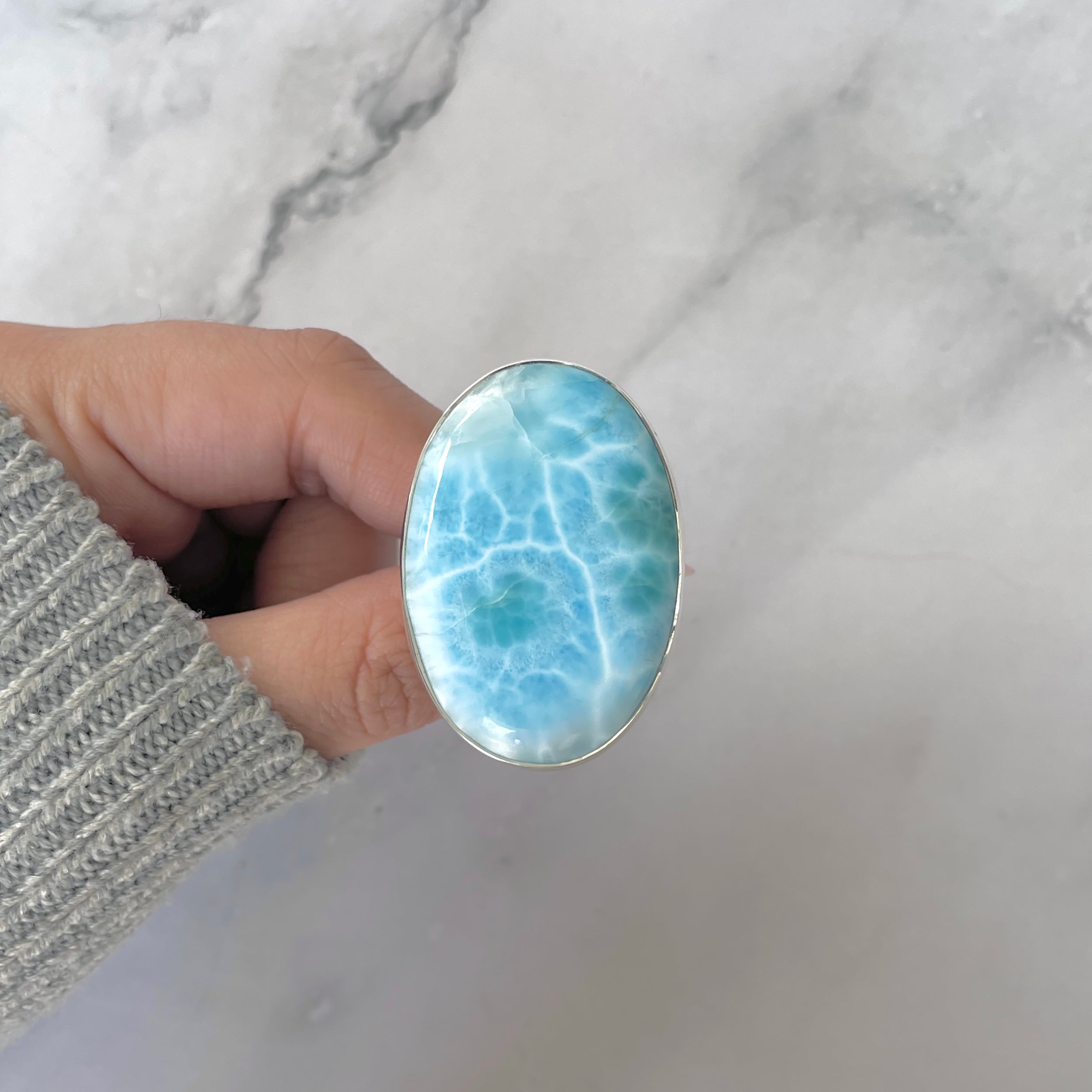 Larimar Adjustable Ring-(LAR-R-1883.)