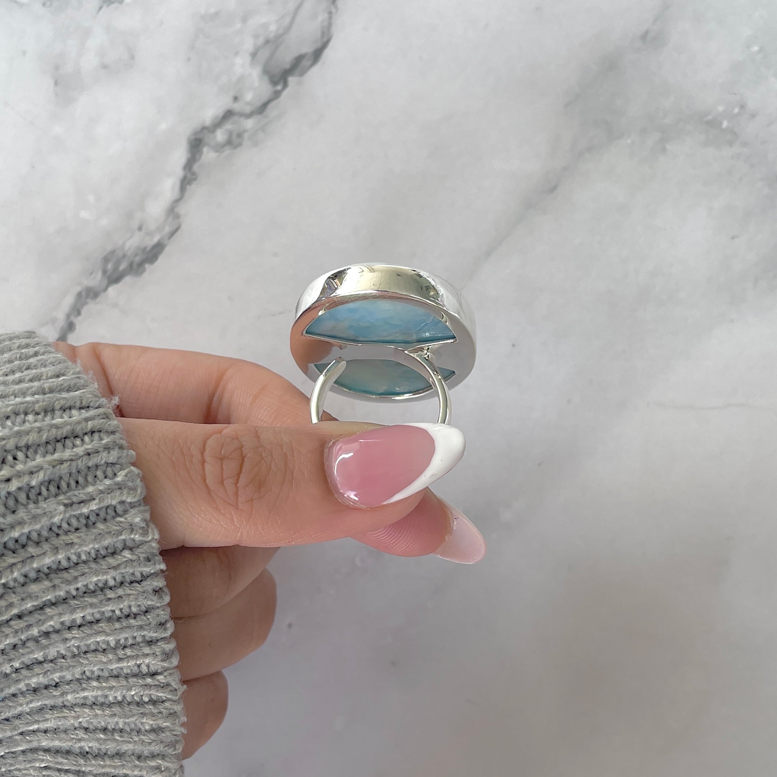Larimar Adjustable Ring-(LAR-R-1883.)