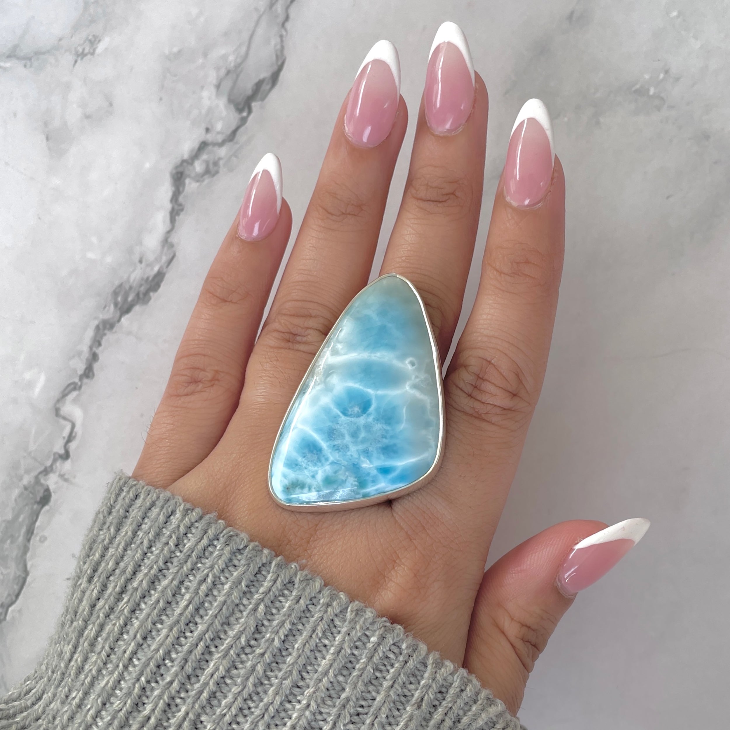Larimar Adjustable Ring-(LAR-R-1884.)