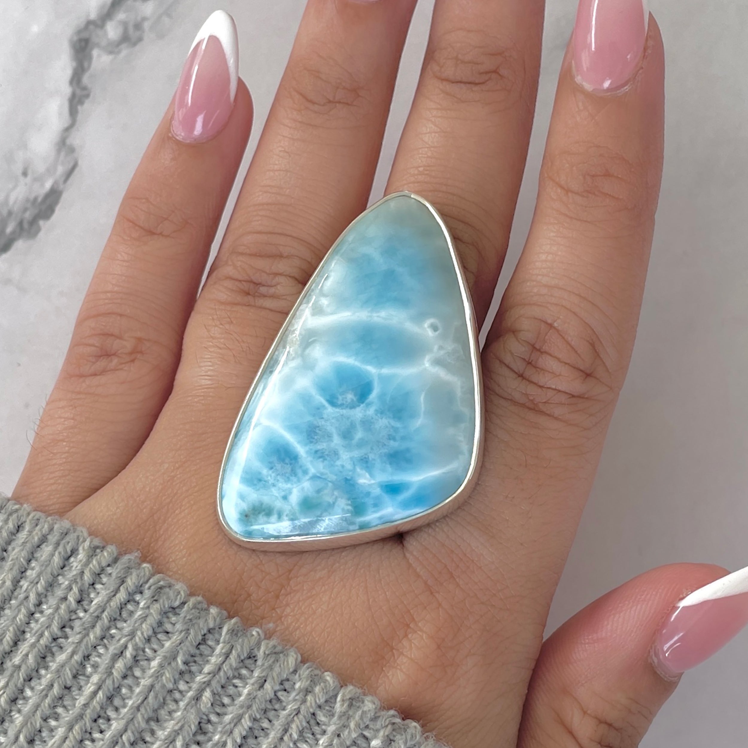 Larimar Adjustable Ring-(LAR-R-1884.)