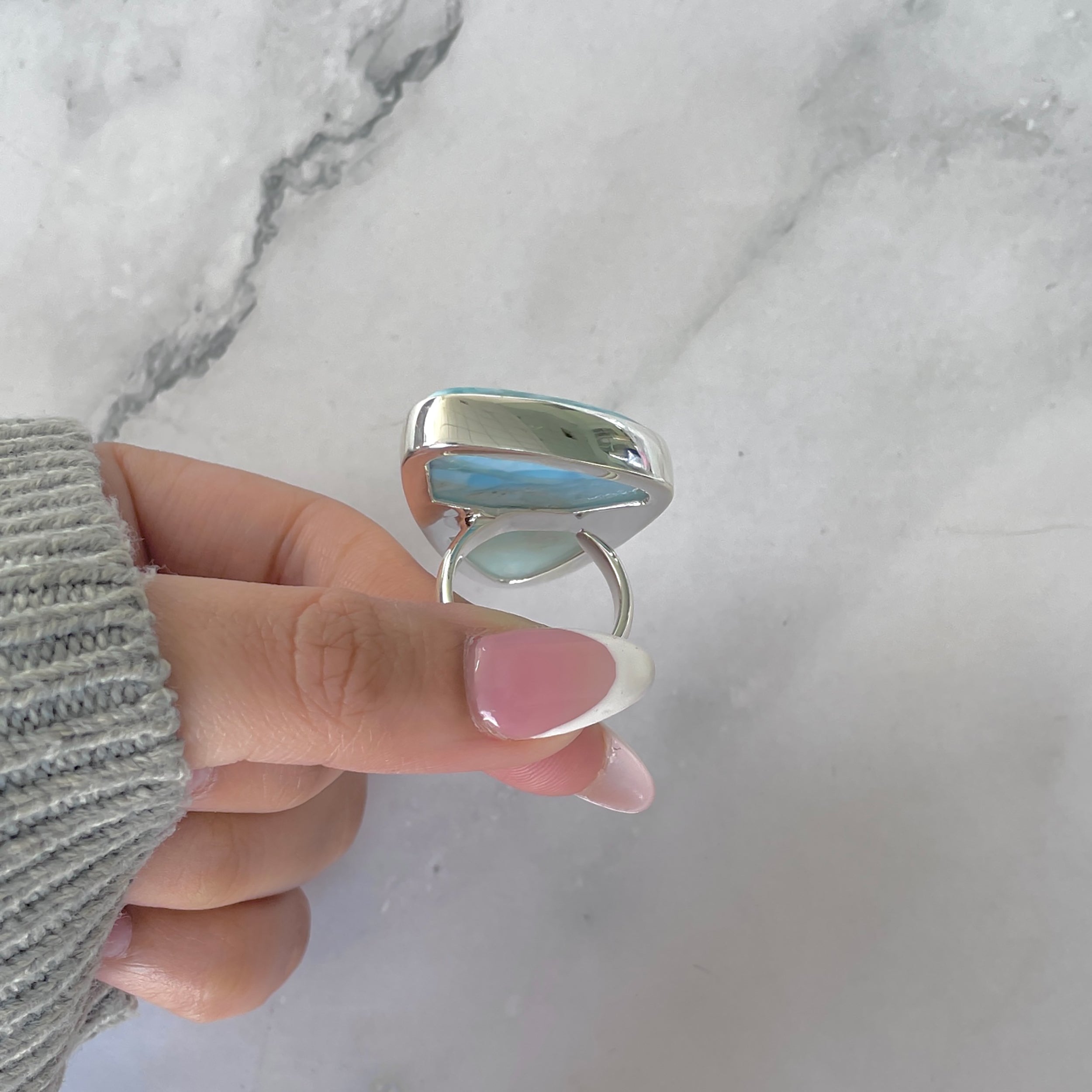 Larimar Adjustable Ring-(LAR-R-1884.)