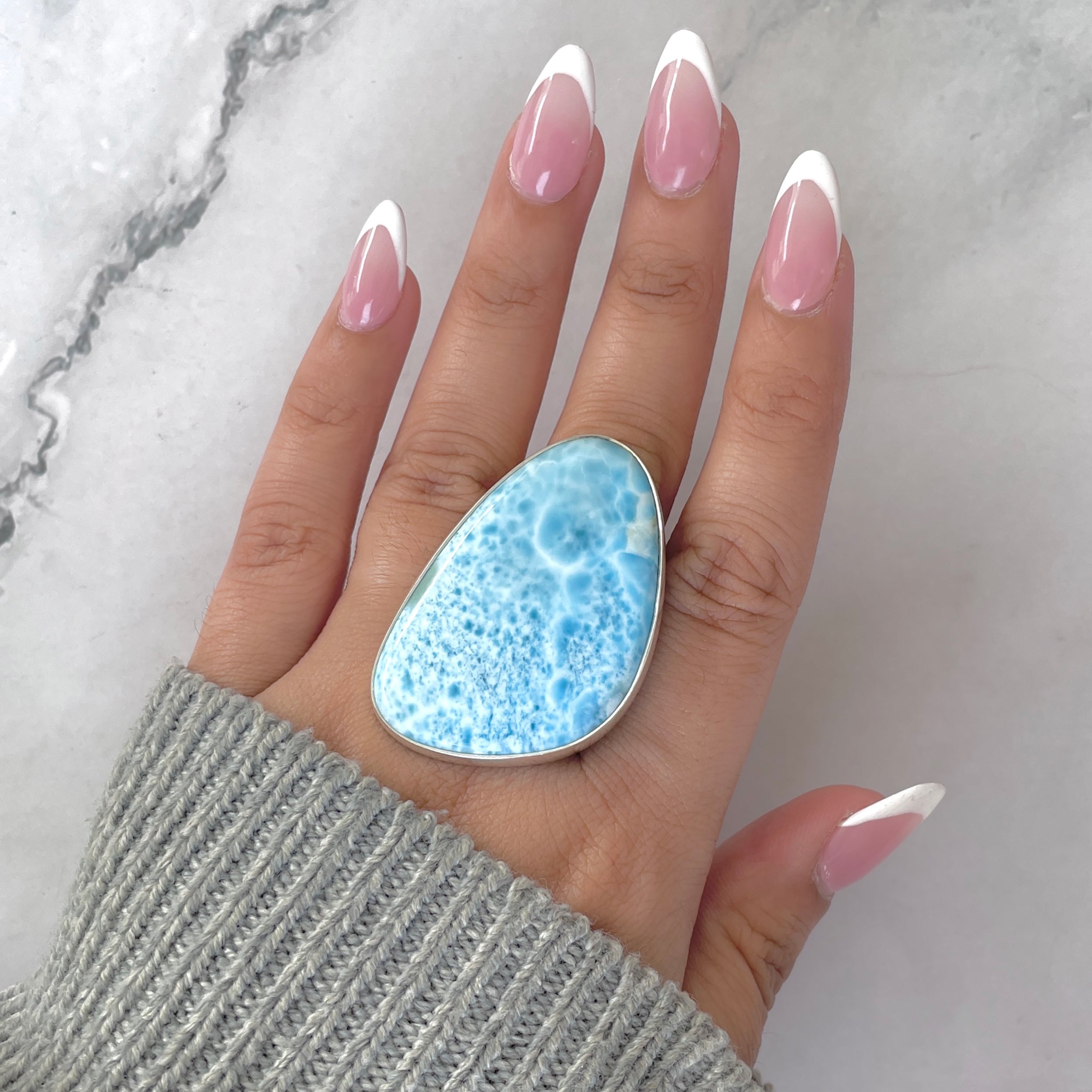 Larimar Adjustable Ring-(LAR-R-1885.)