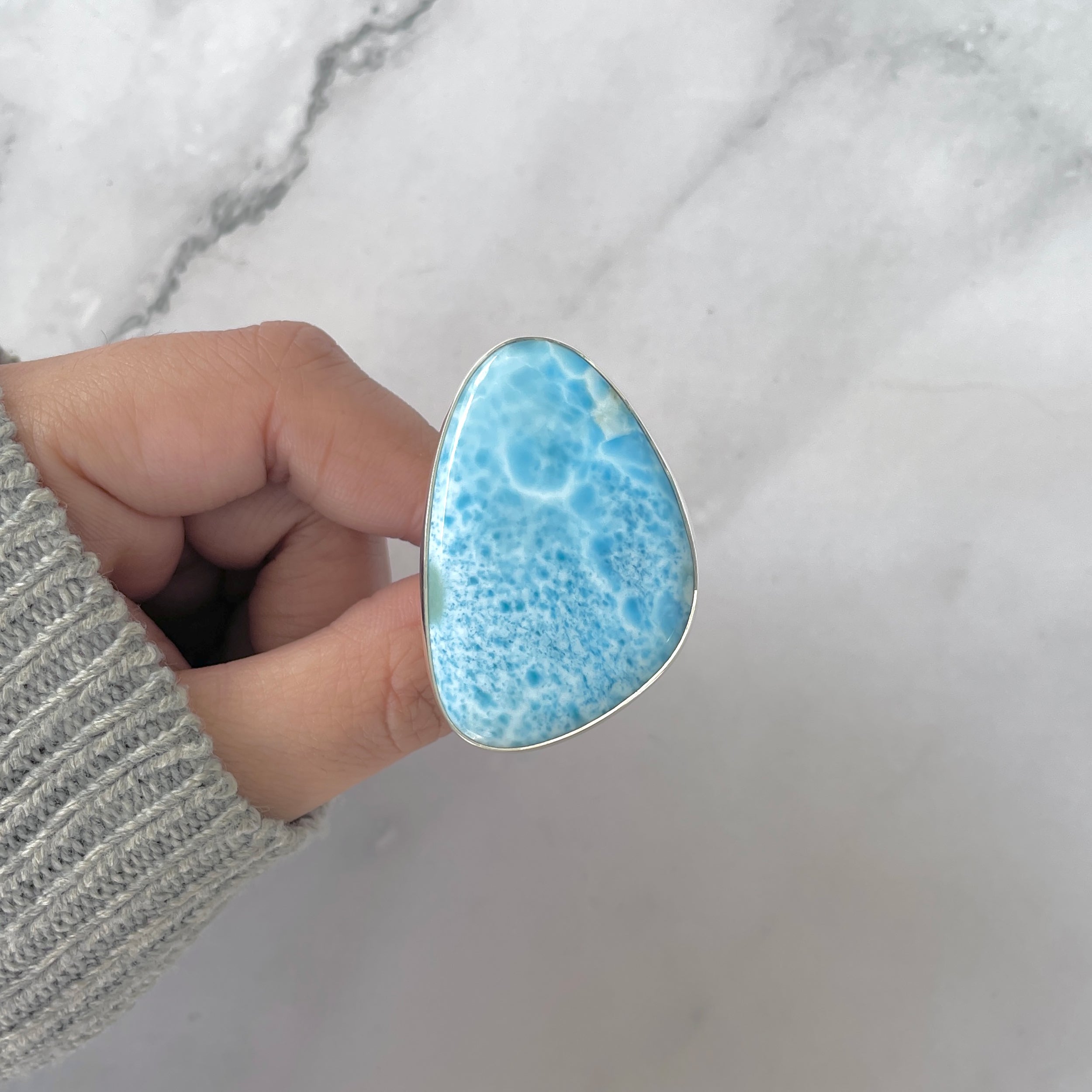 Larimar Adjustable Ring-(LAR-R-1885.)