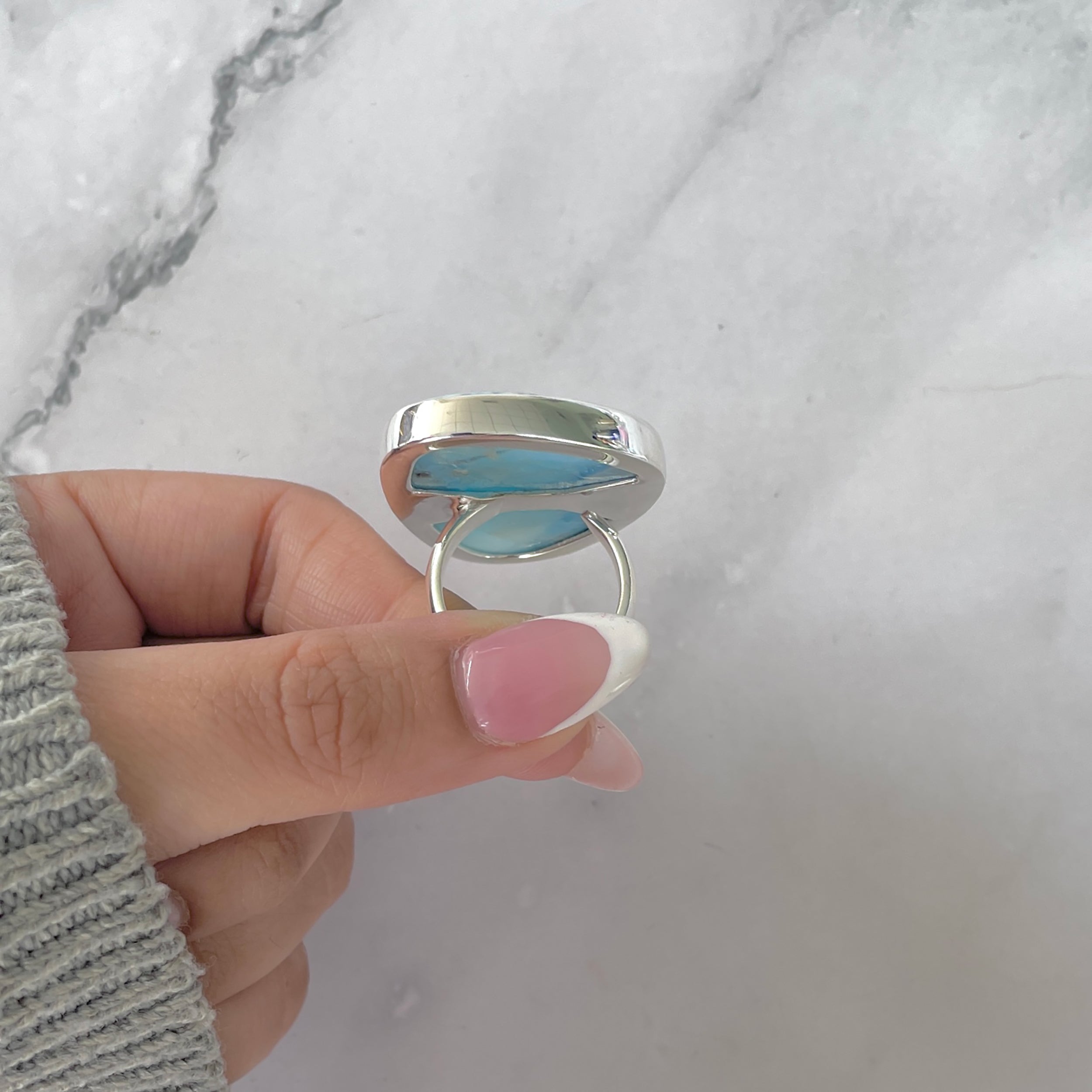 Larimar Adjustable Ring-(LAR-R-1885.)