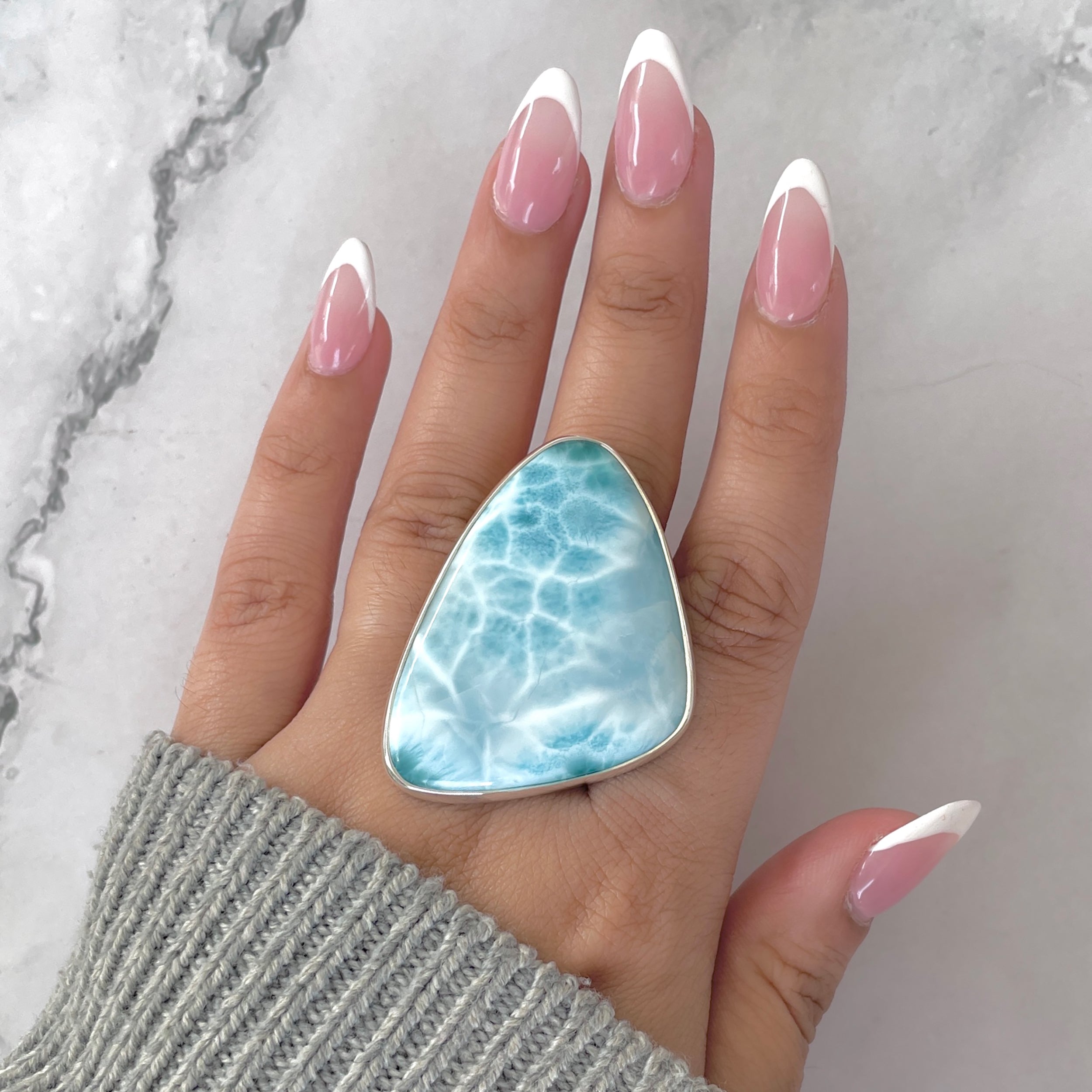 Larimar Adjustable Ring-(LAR-R-1886.)