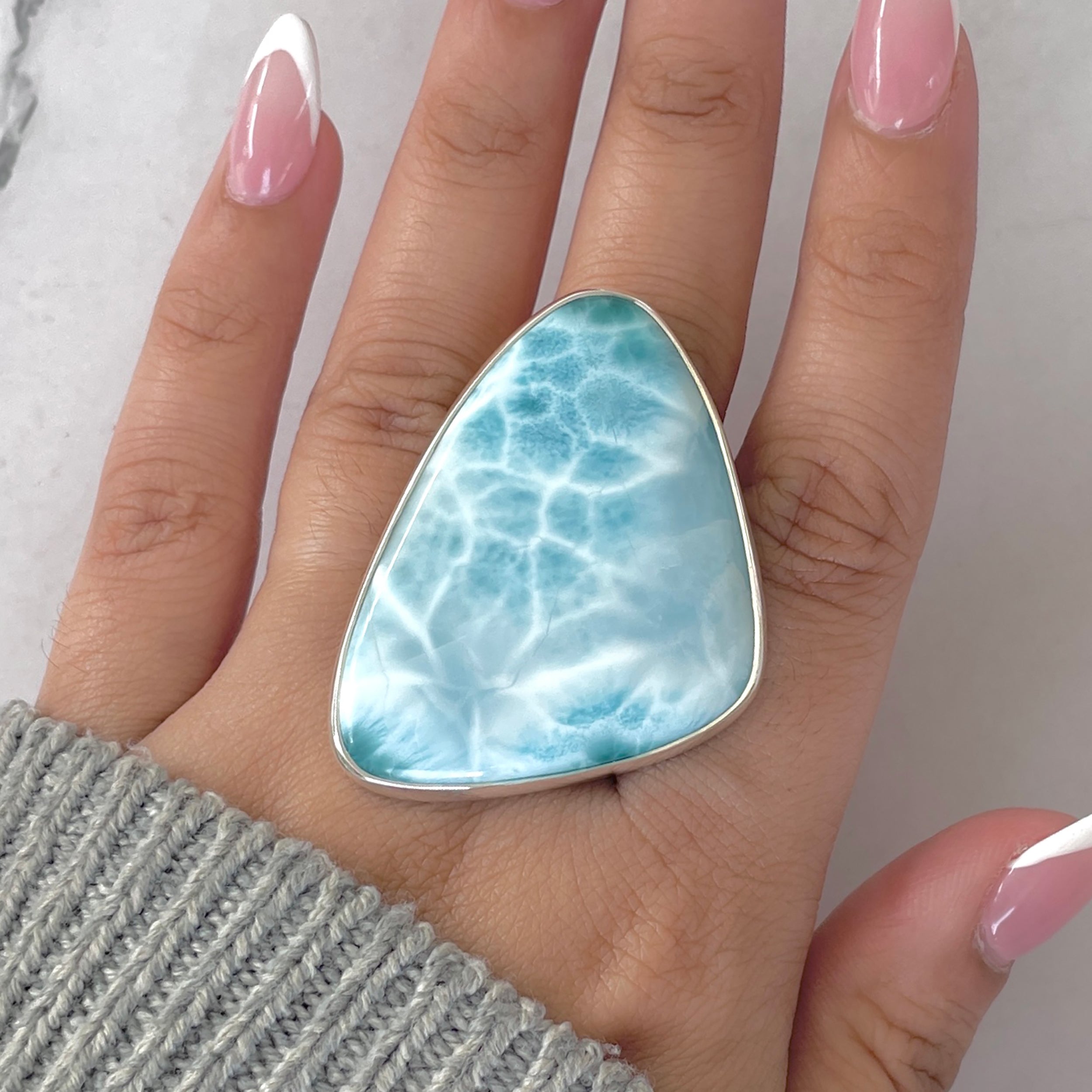 Larimar Adjustable Ring-(LAR-R-1886.)
