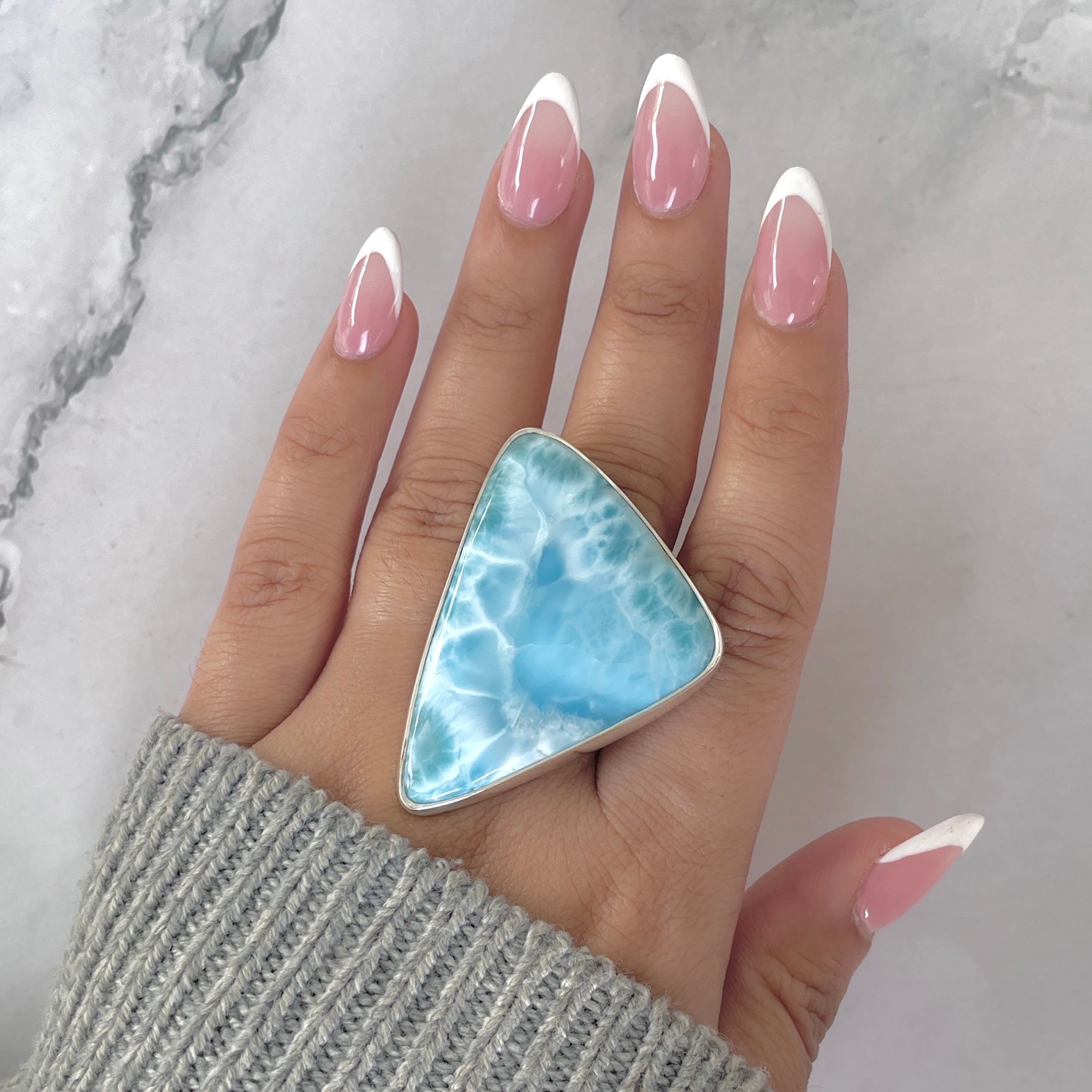 Larimar Adjustable Ring-(LAR-R-1887.)