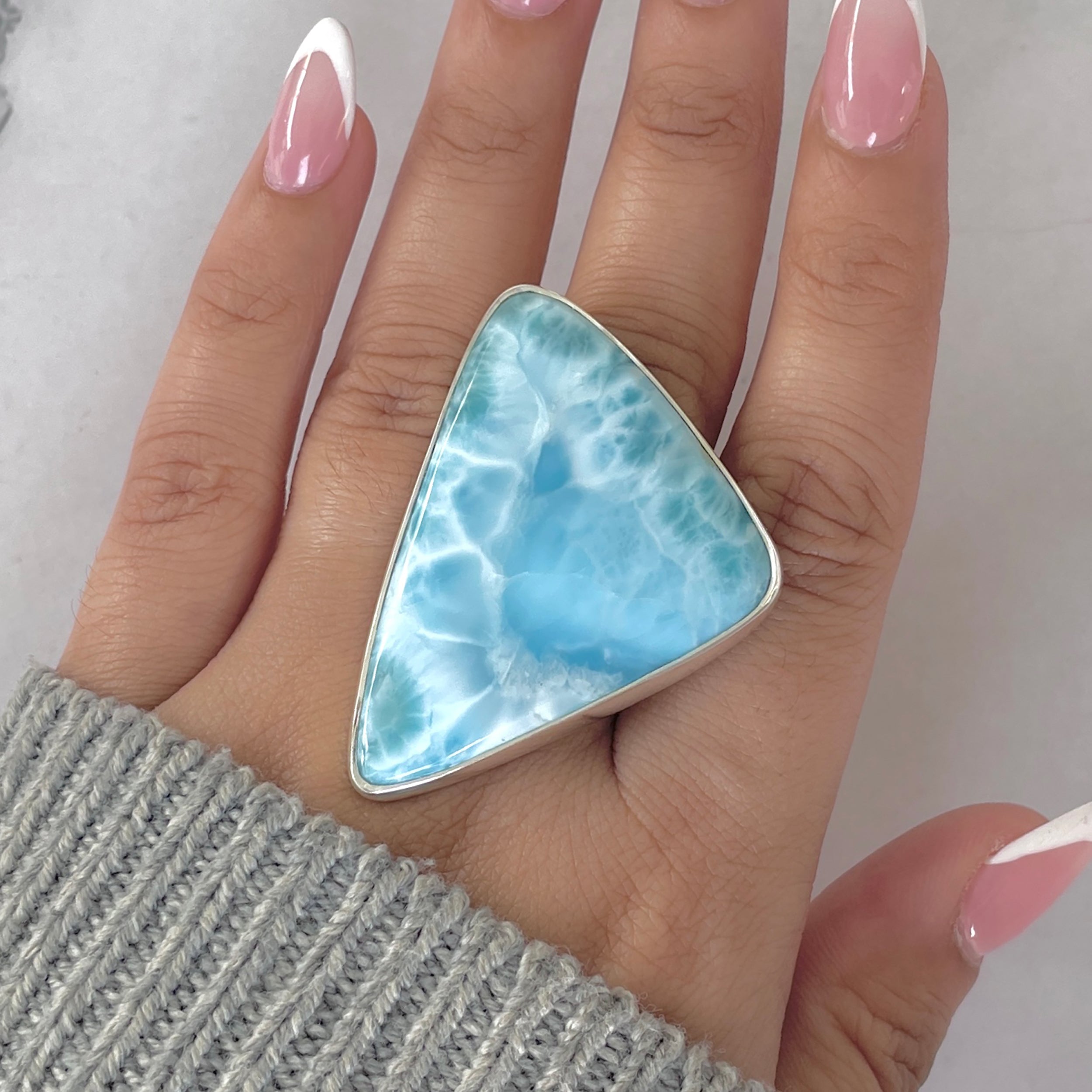 Larimar Adjustable Ring-(LAR-R-1887.)