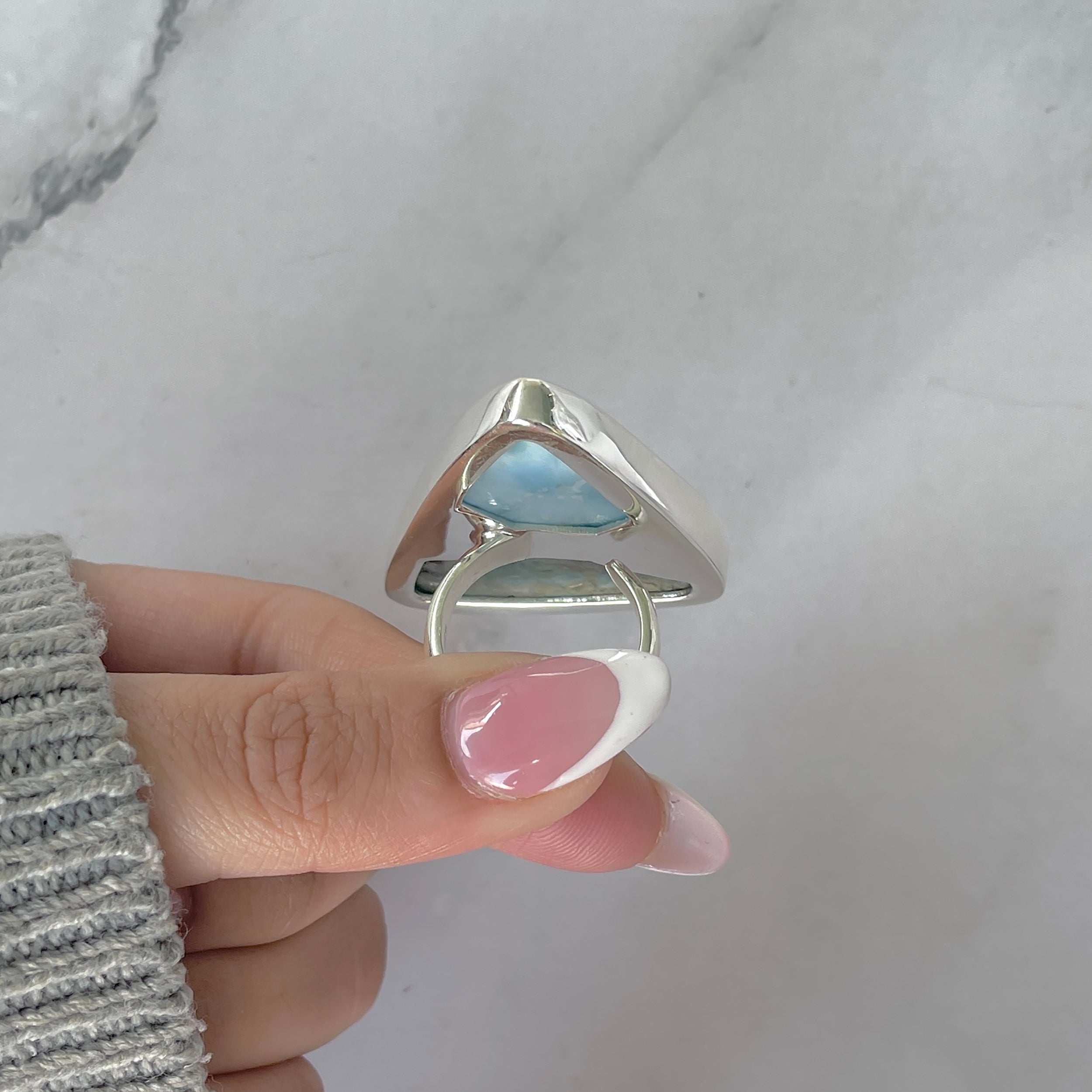 Larimar Adjustable Ring-(LAR-R-1887.)