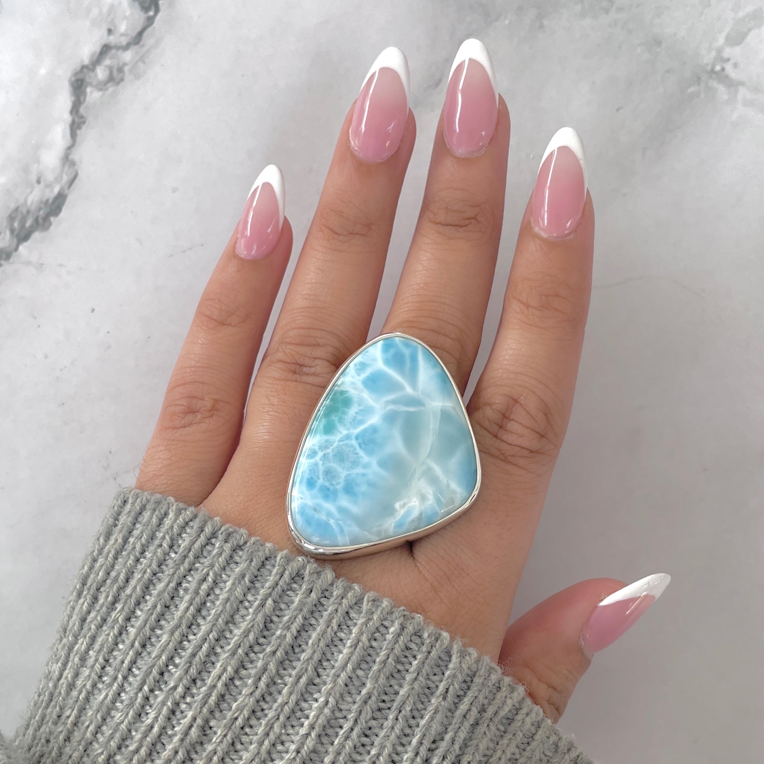 Larimar Adjustable Ring-(LAR-R-1888.)