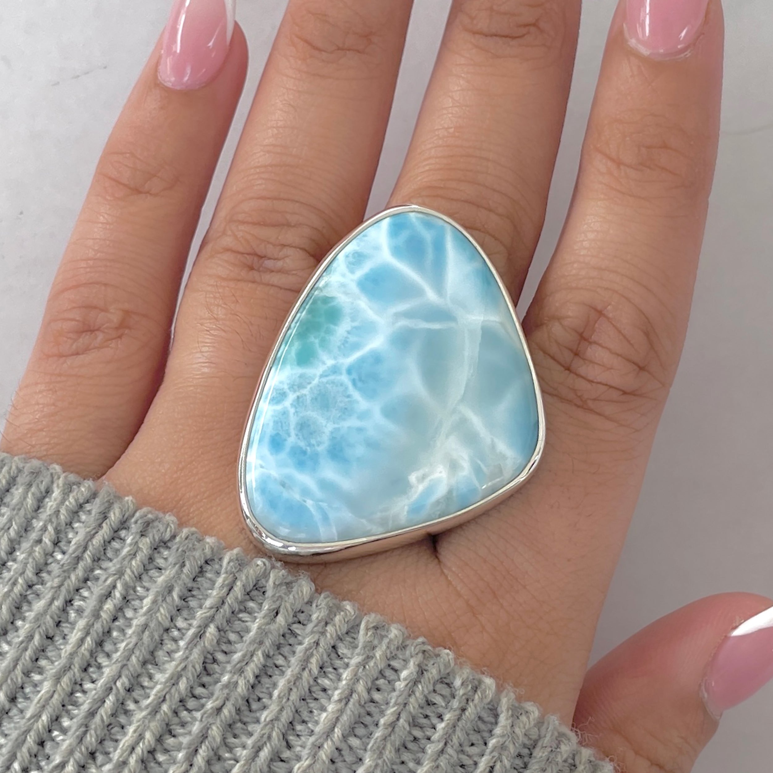 Larimar Adjustable Ring-(LAR-R-1888.)