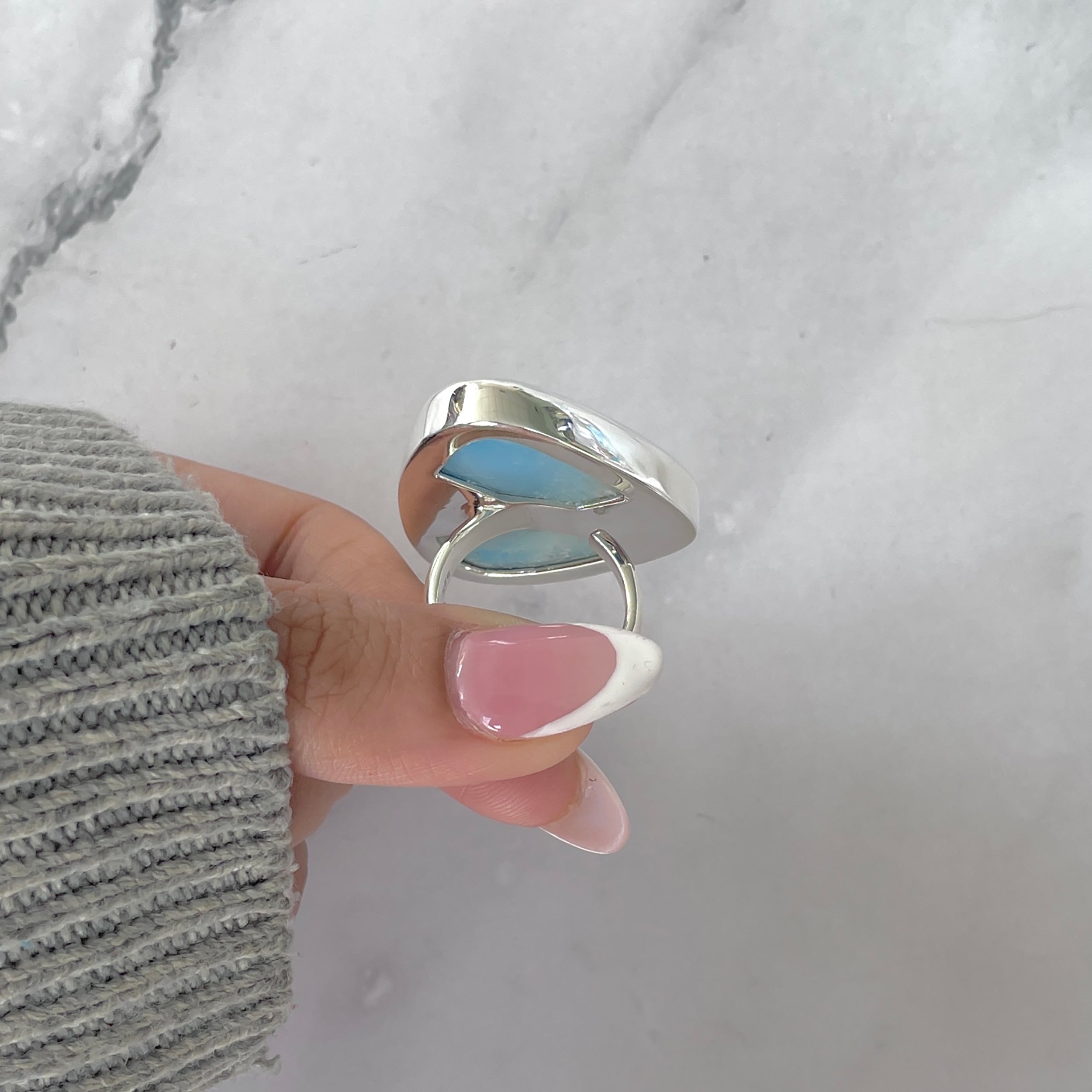 Larimar Adjustable Ring-(LAR-R-1888.)