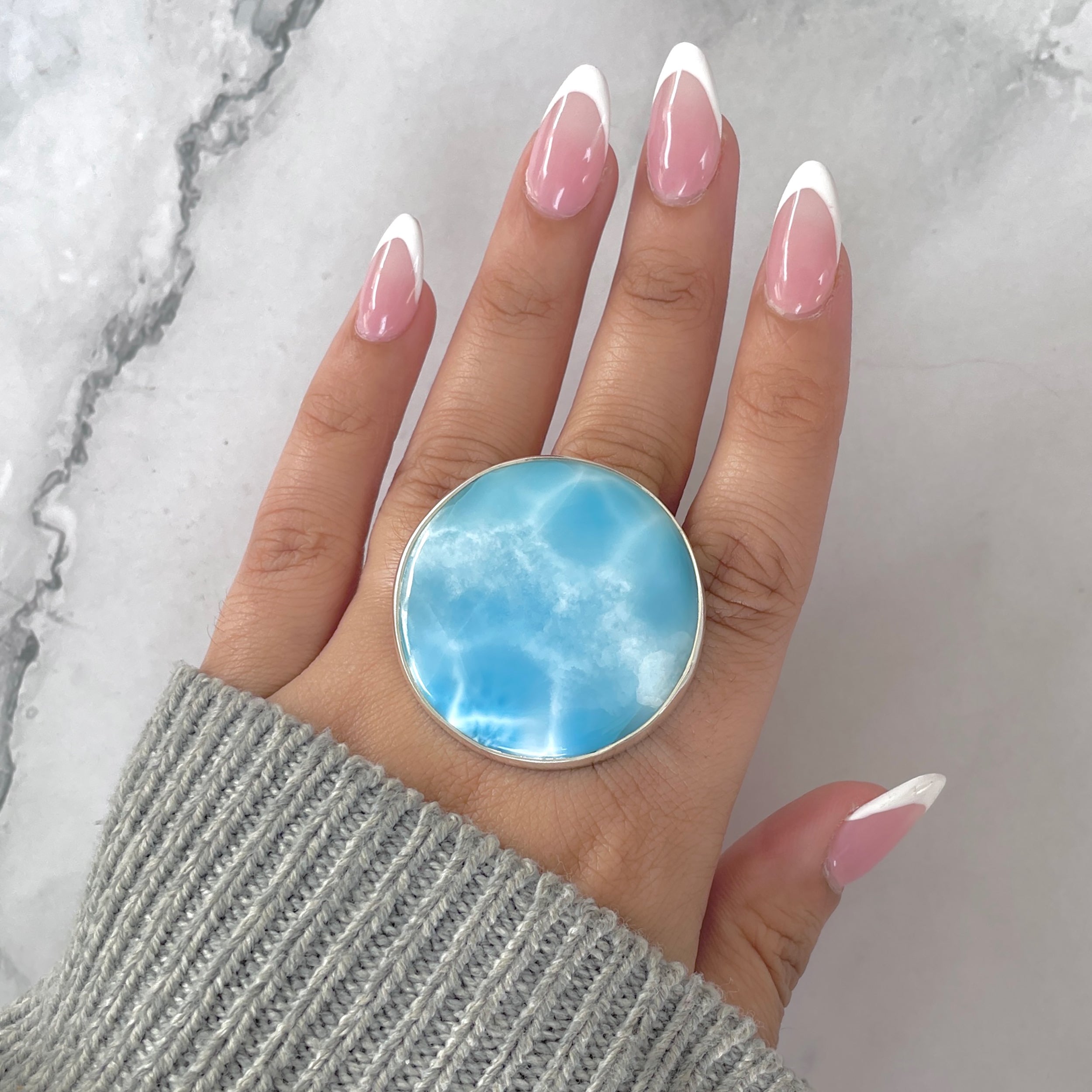 Larimar Adjustable Ring-(LAR-R-1889.)