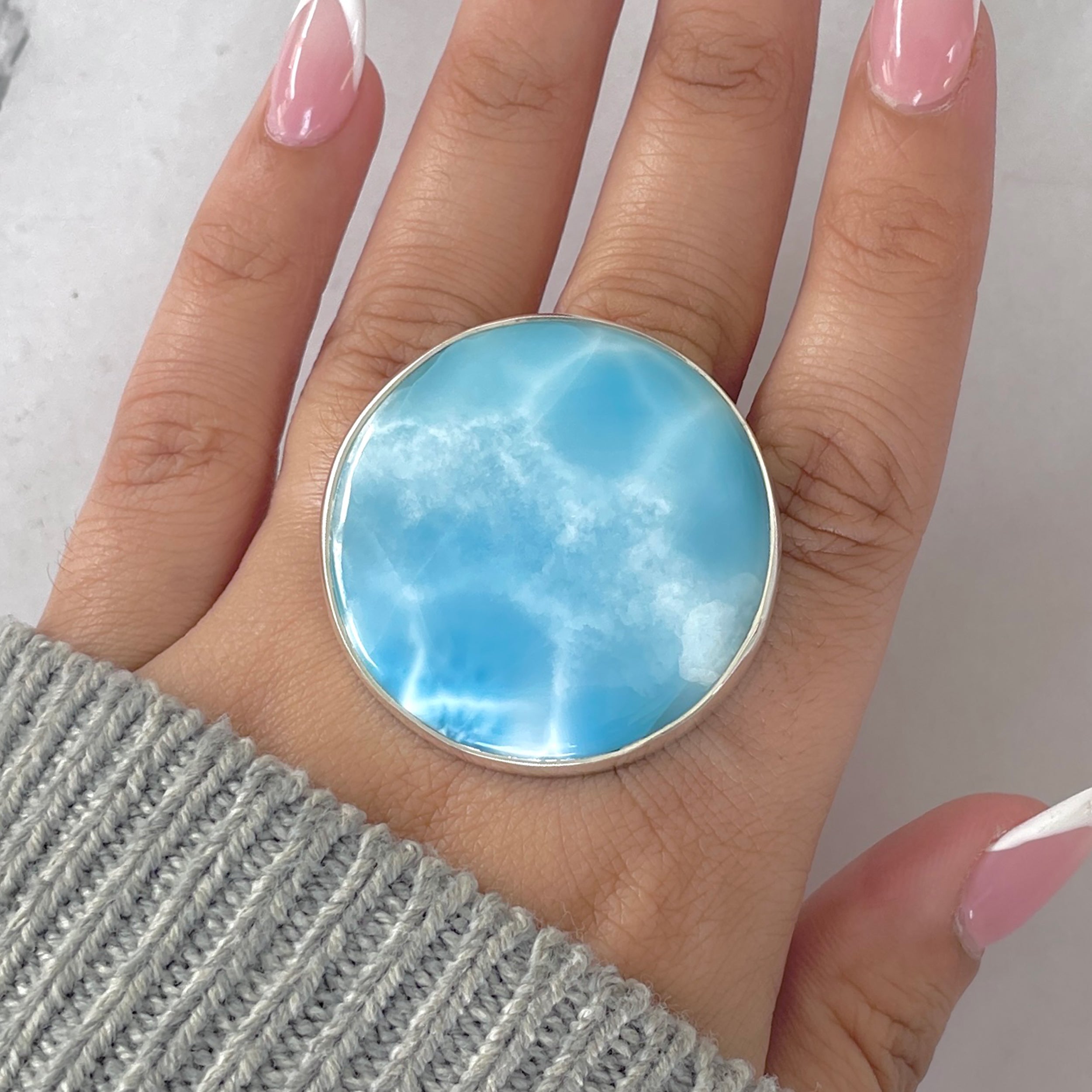Larimar Adjustable Ring-(LAR-R-1889.)