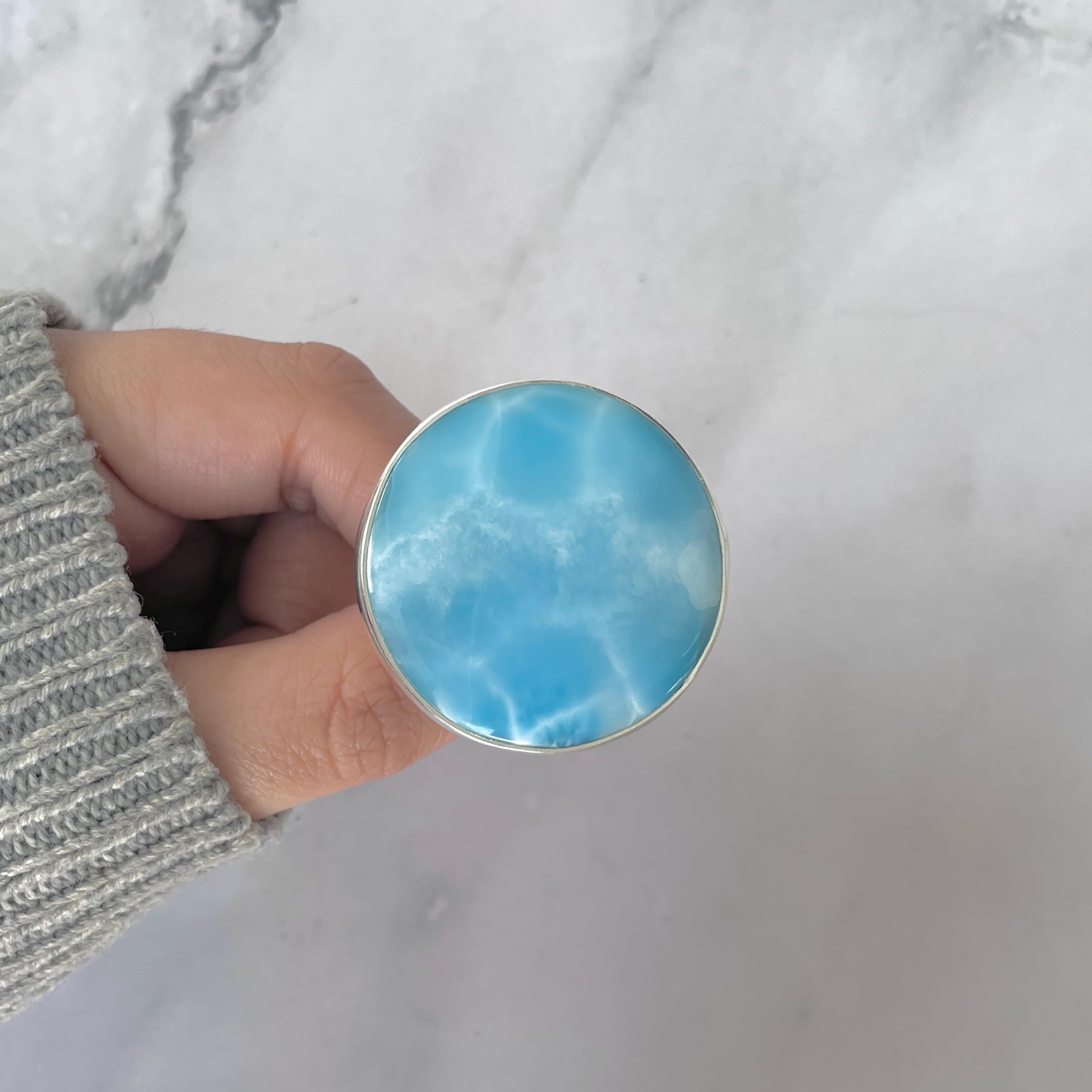 Larimar Adjustable Ring-(LAR-R-1889.)