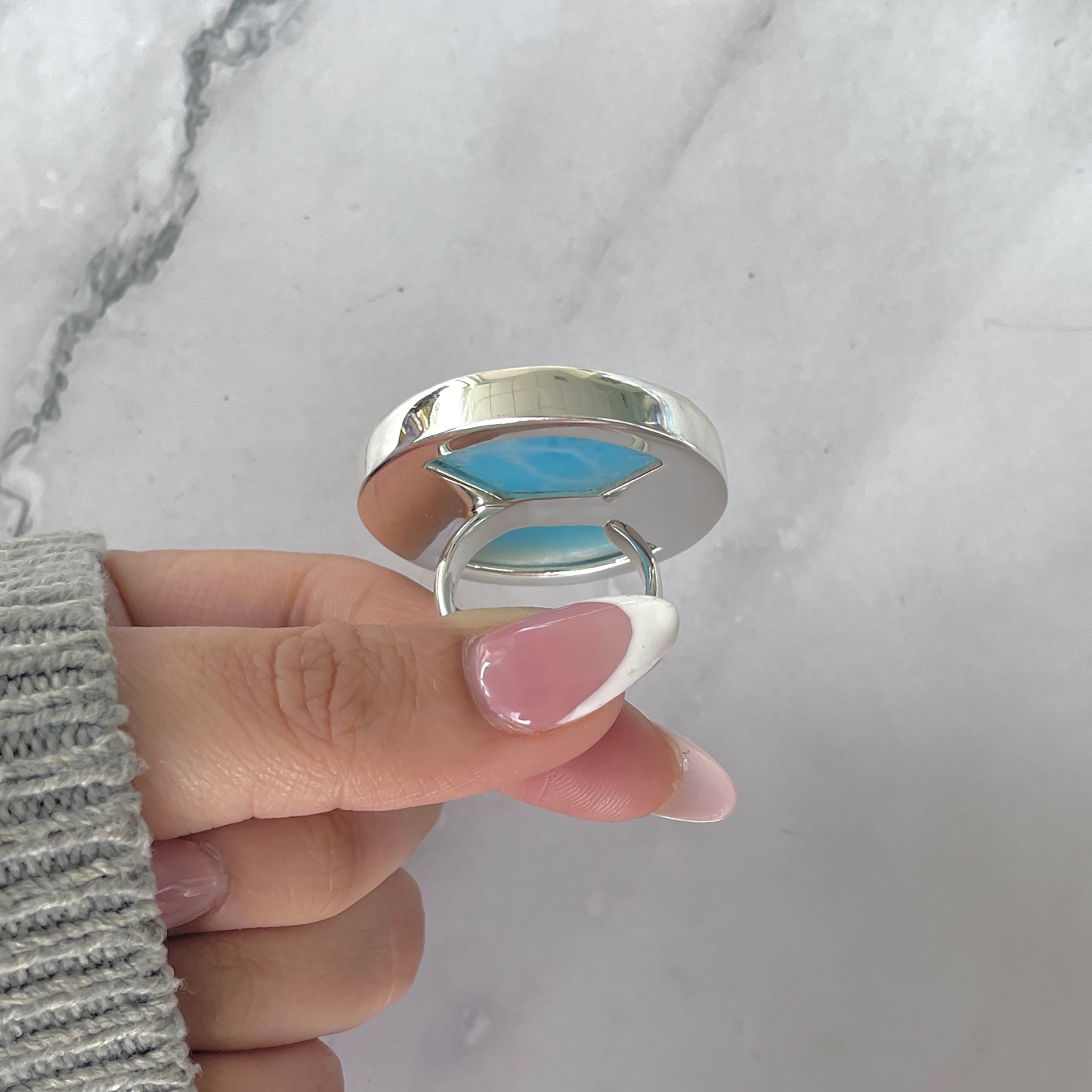 Larimar Adjustable Ring-(LAR-R-1889.)