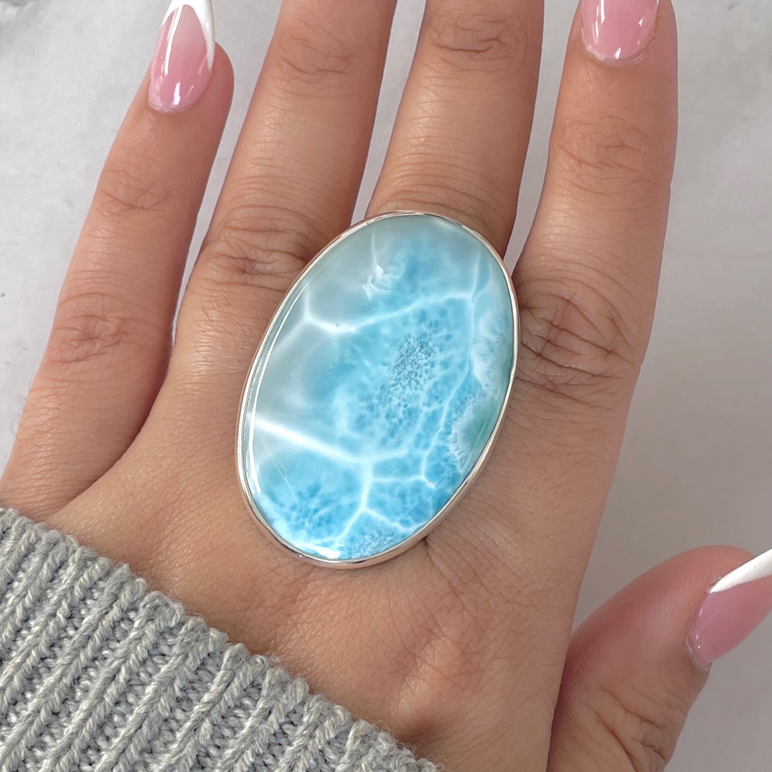 Larimar Adjustable Ring-(LAR-R-1890.)