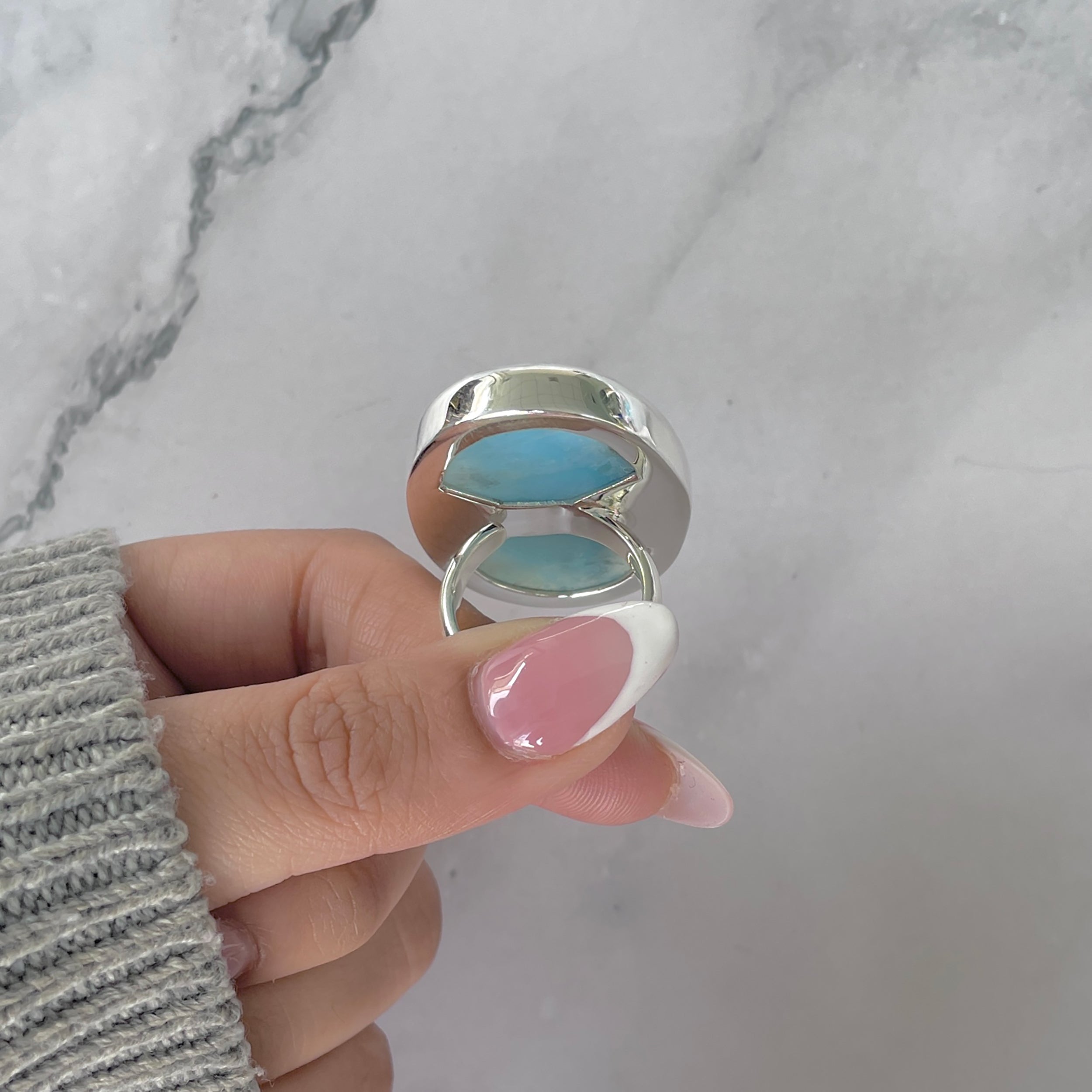 Larimar Adjustable Ring-(LAR-R-1890.)