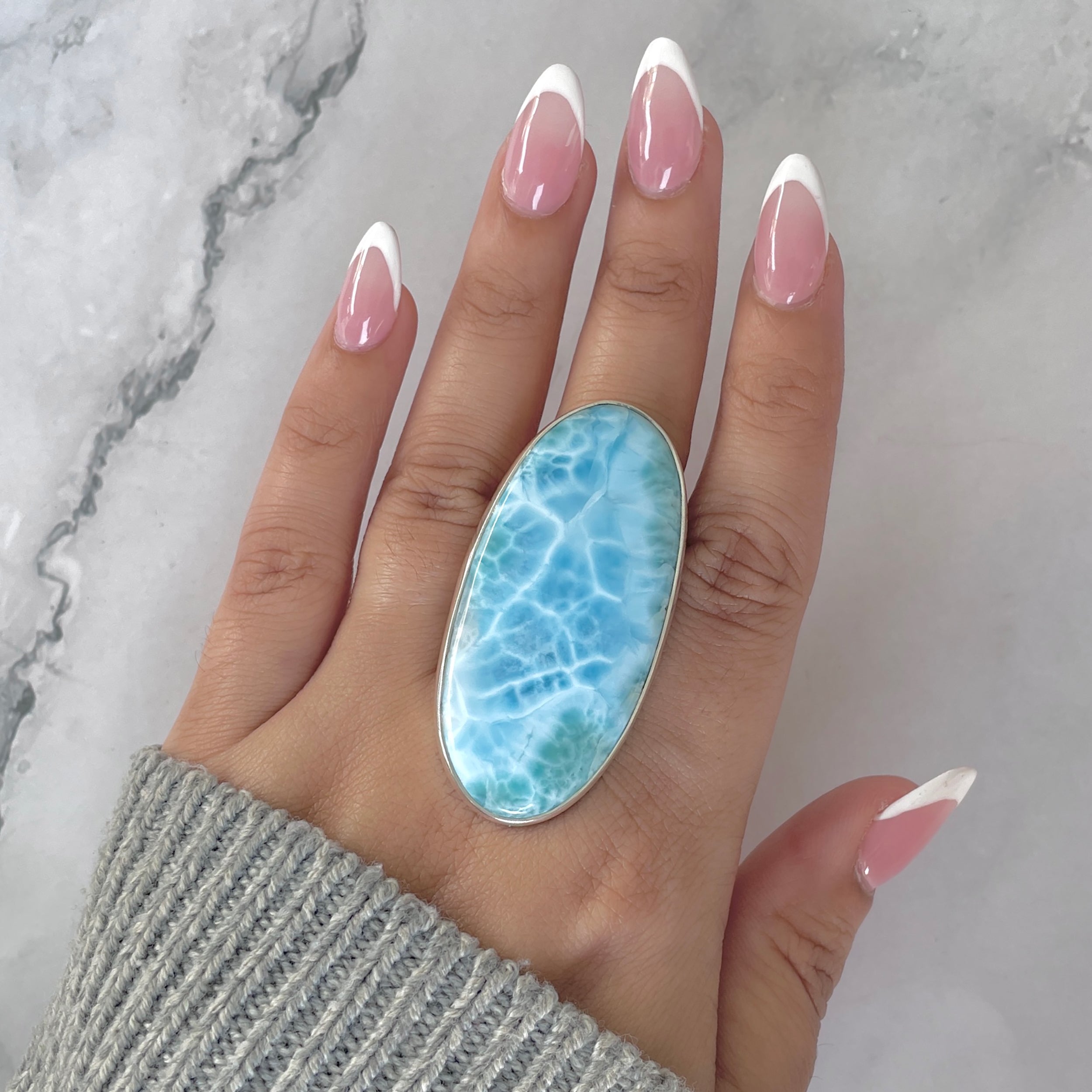 Larimar Adjustable Ring-(LAR-R-1891.)