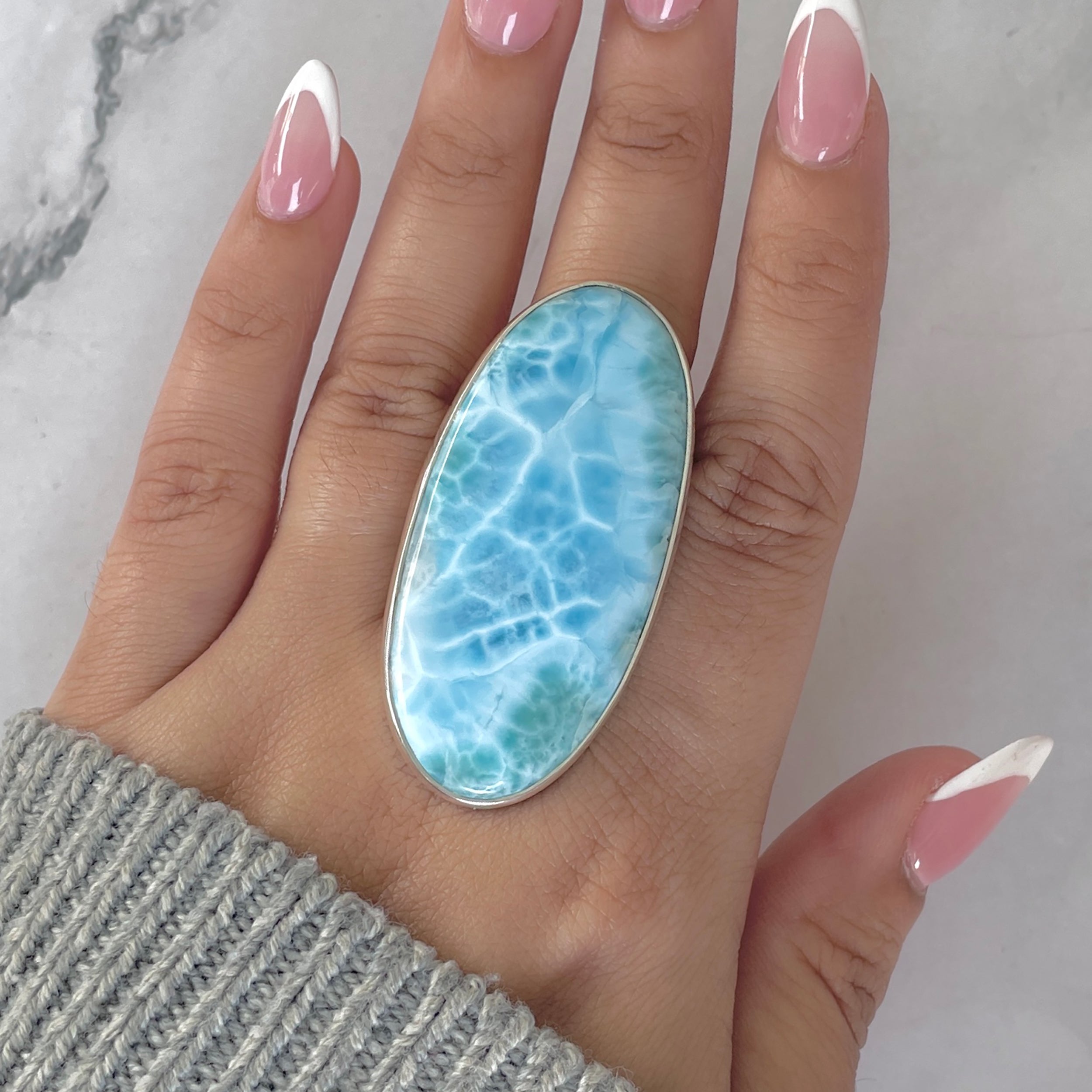 Larimar Adjustable Ring-(LAR-R-1891.)