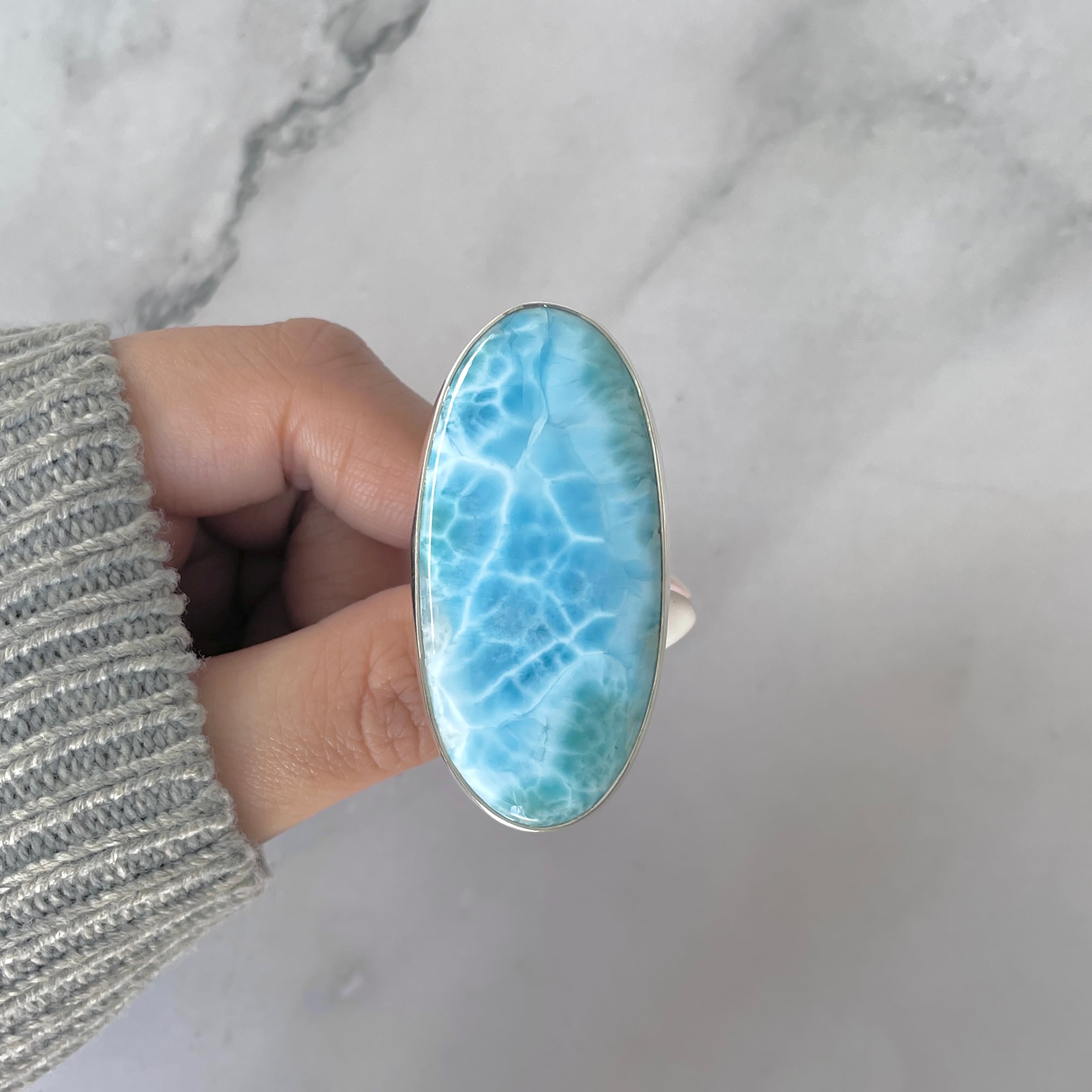 Larimar Adjustable Ring-(LAR-R-1891.)