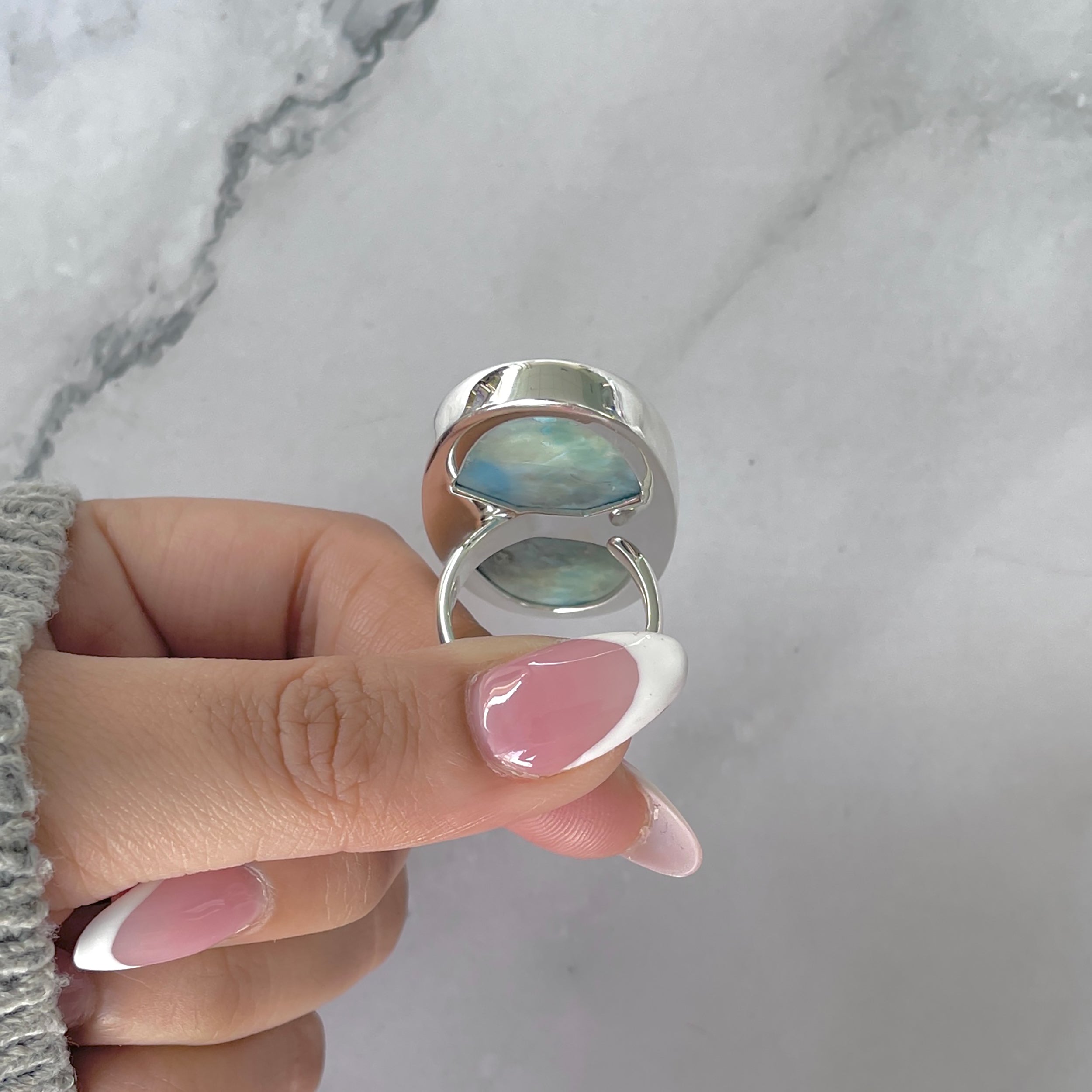 Larimar Adjustable Ring-(LAR-R-1891.)