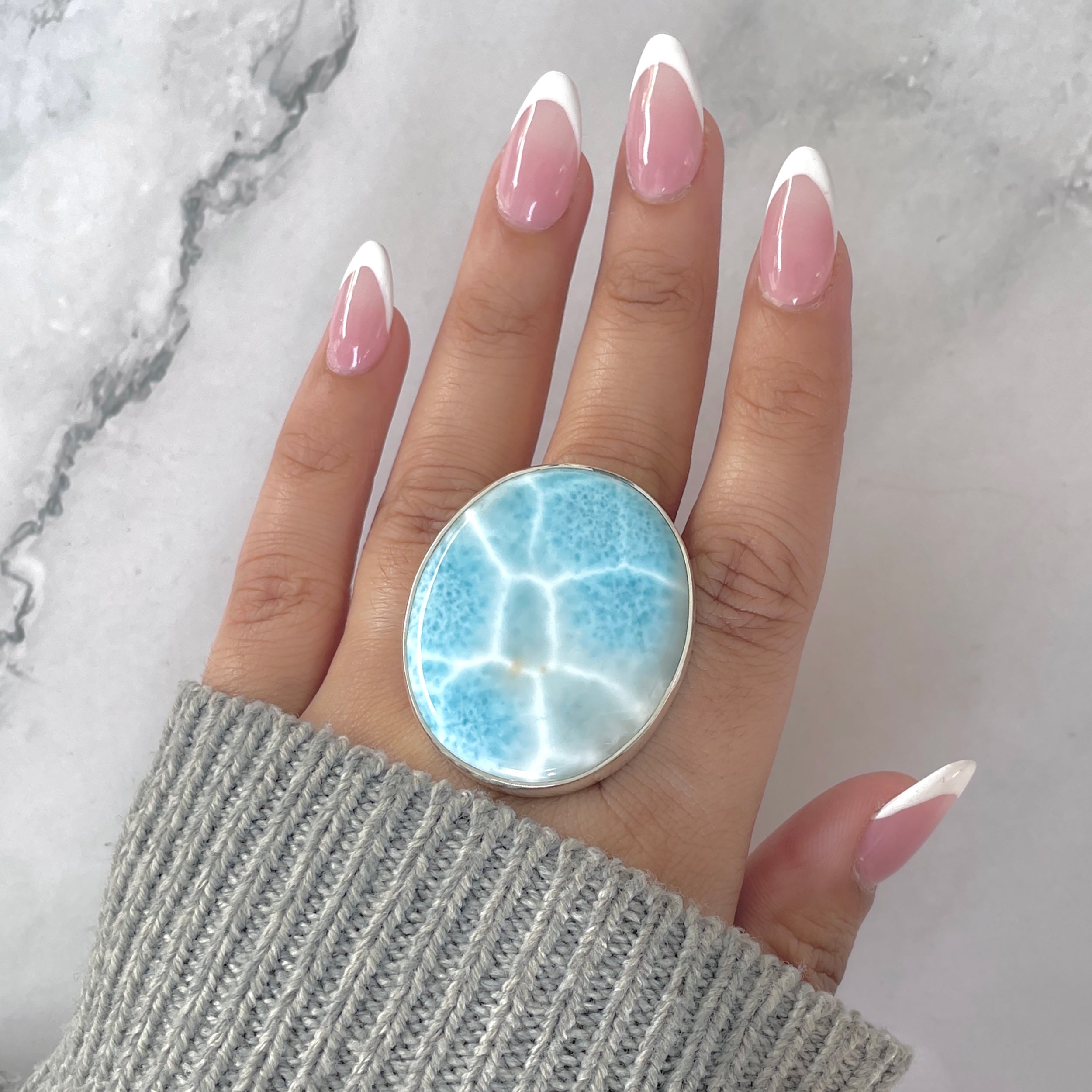 Larimar Adjustable Ring-(LAR-R-1892.)