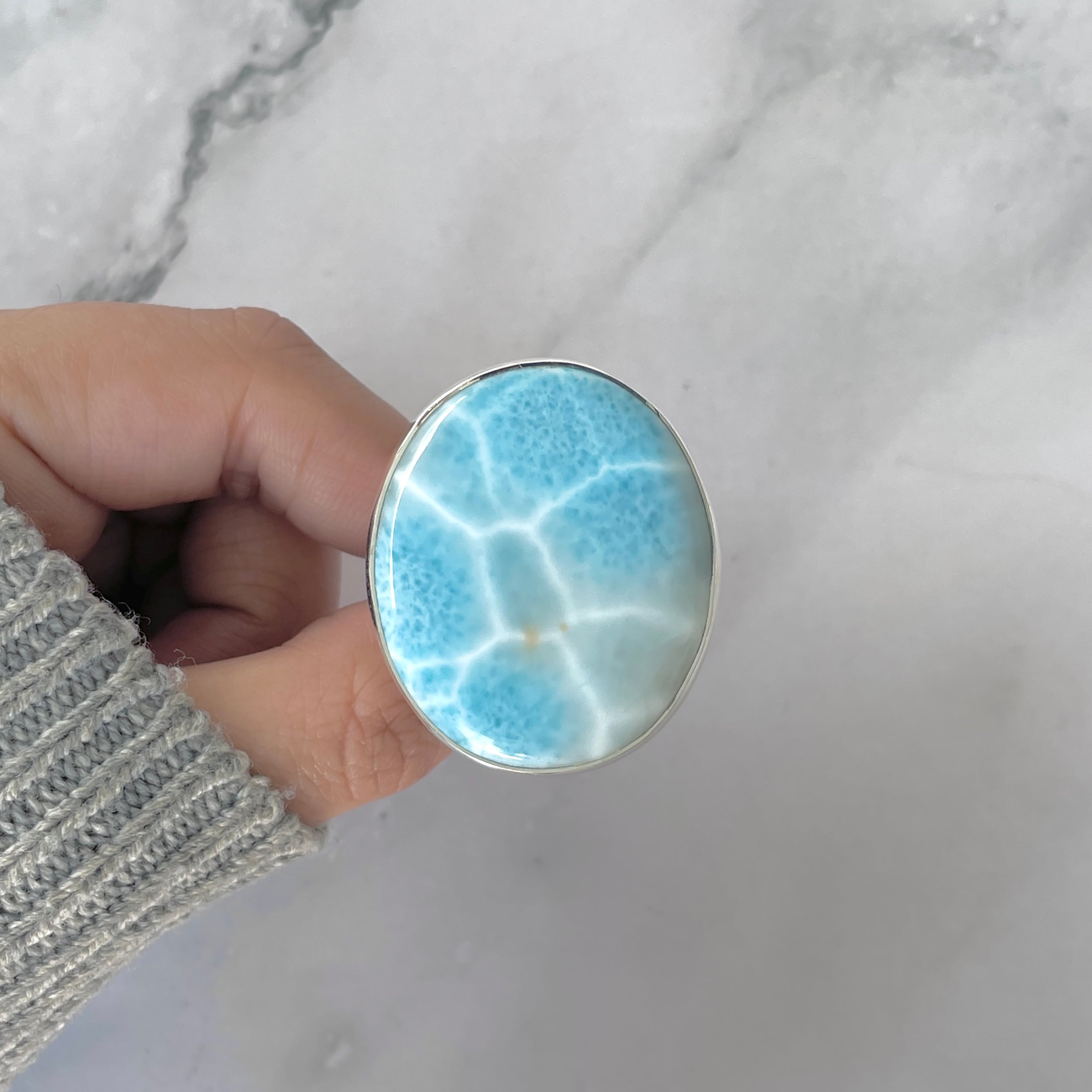 Larimar Adjustable Ring-(LAR-R-1892.)
