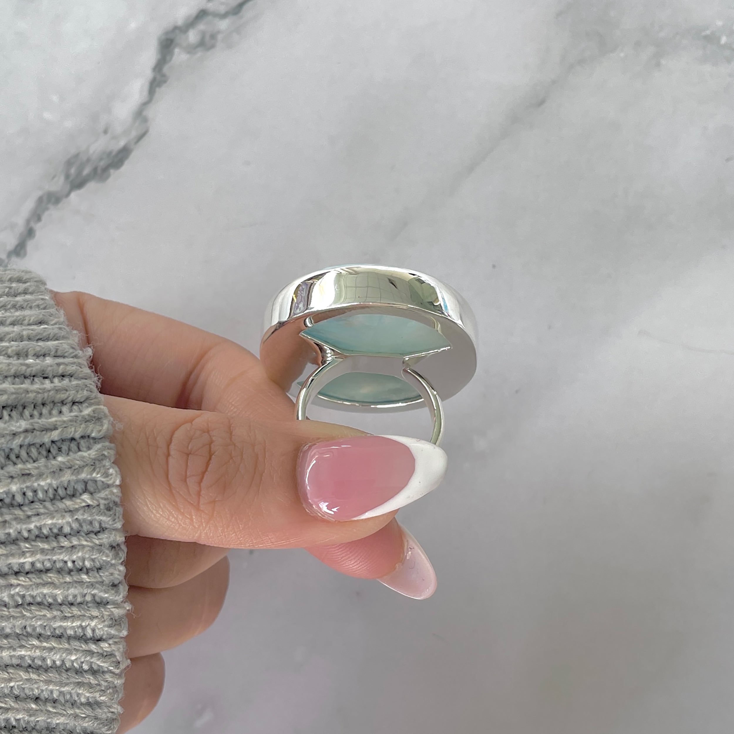 Larimar Adjustable Ring-(LAR-R-1892.)
