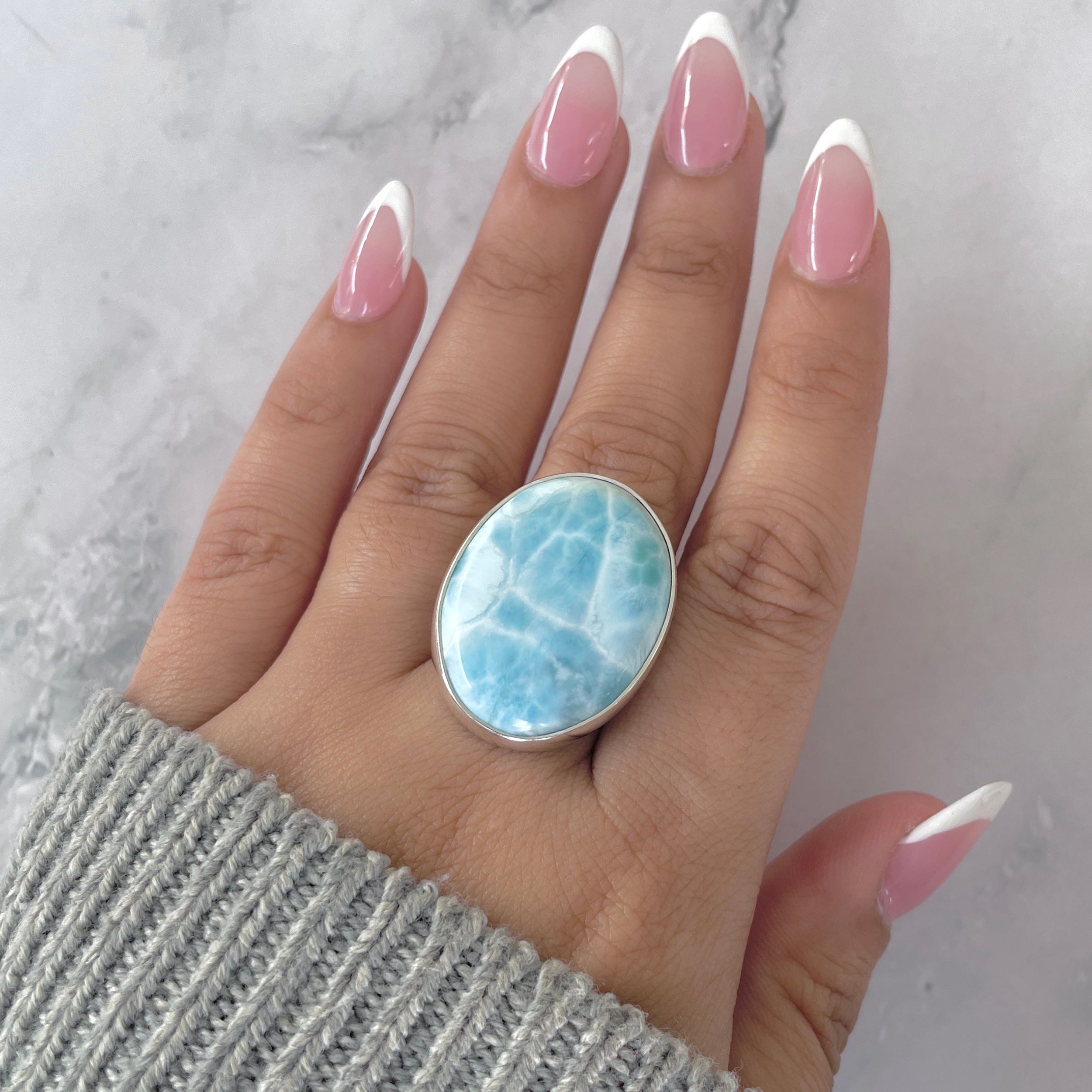 Larimar Adjustable Ring-(LAR-R-1893.)