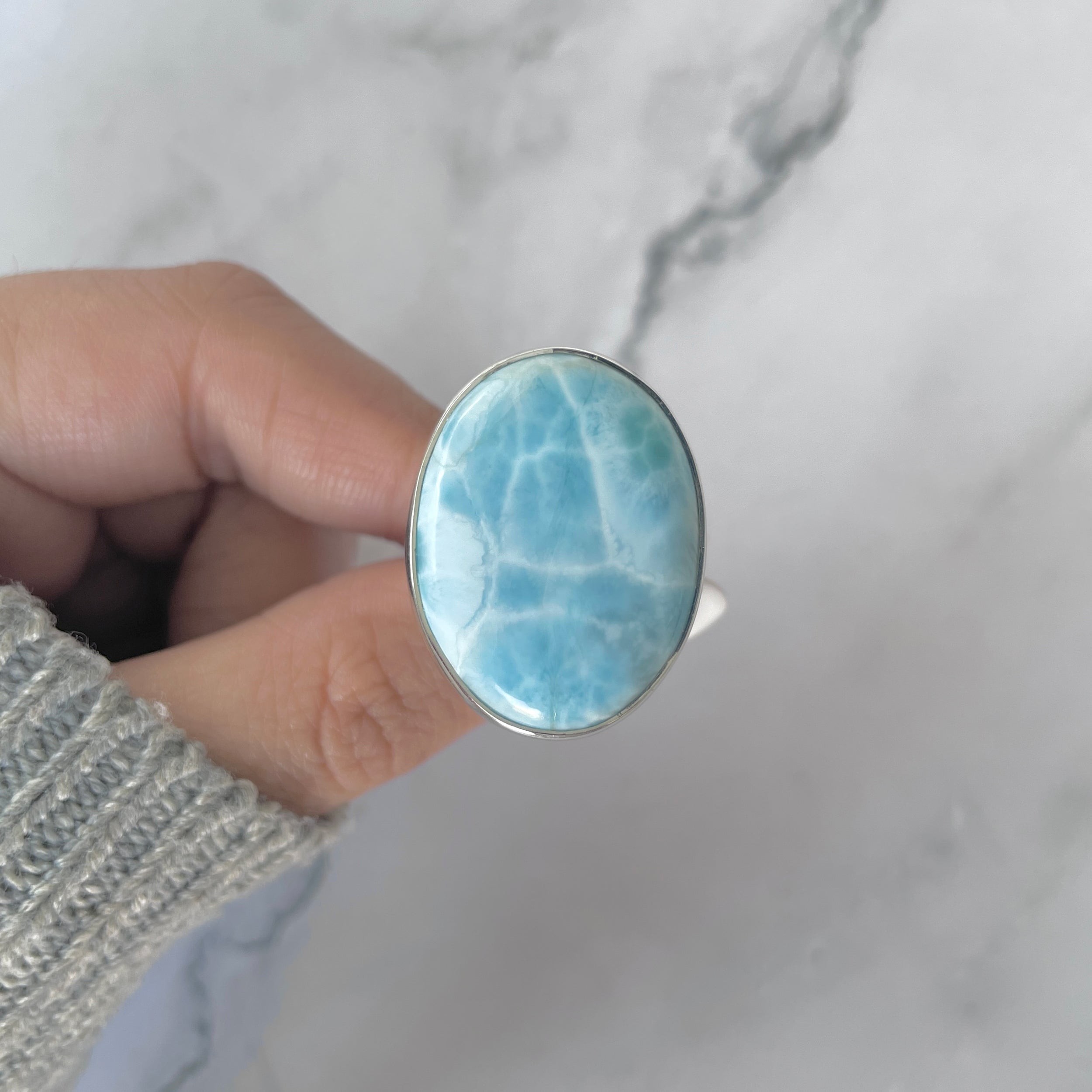 Larimar Adjustable Ring-(LAR-R-1893.)