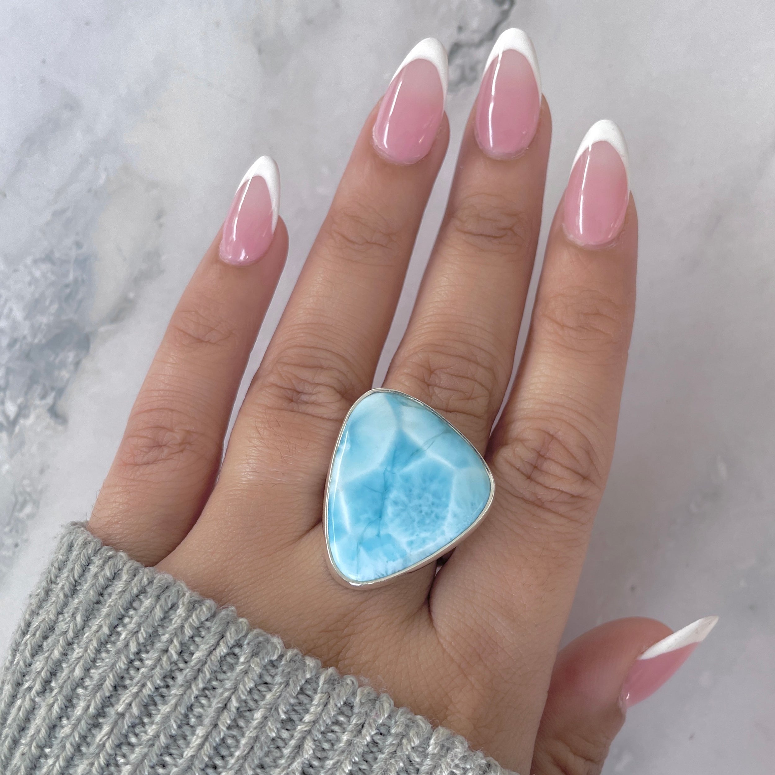 Larimar Adjustable Ring-(LAR-R-1894.)