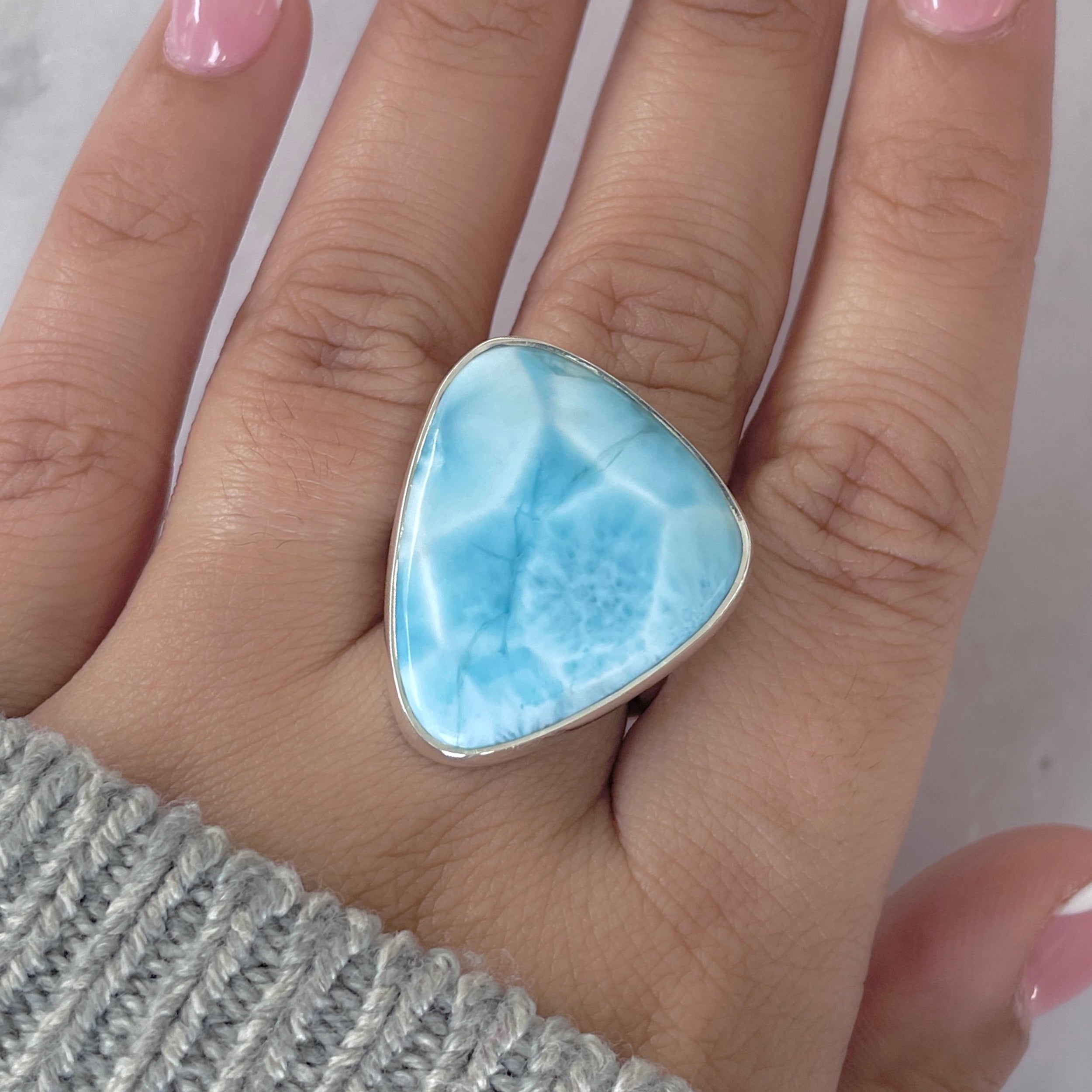 Larimar Adjustable Ring-(LAR-R-1894.)