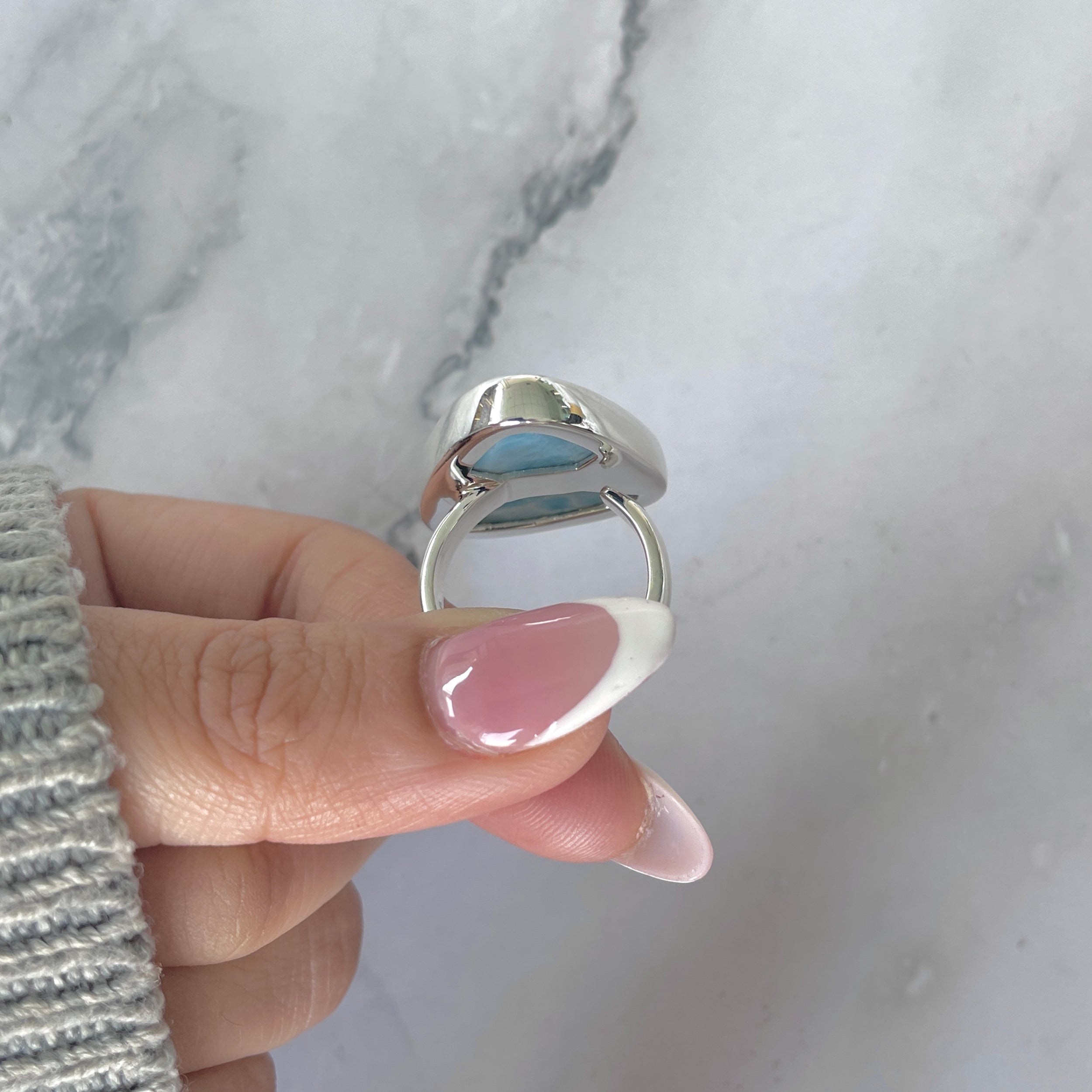 Larimar Adjustable Ring-(LAR-R-1894.)