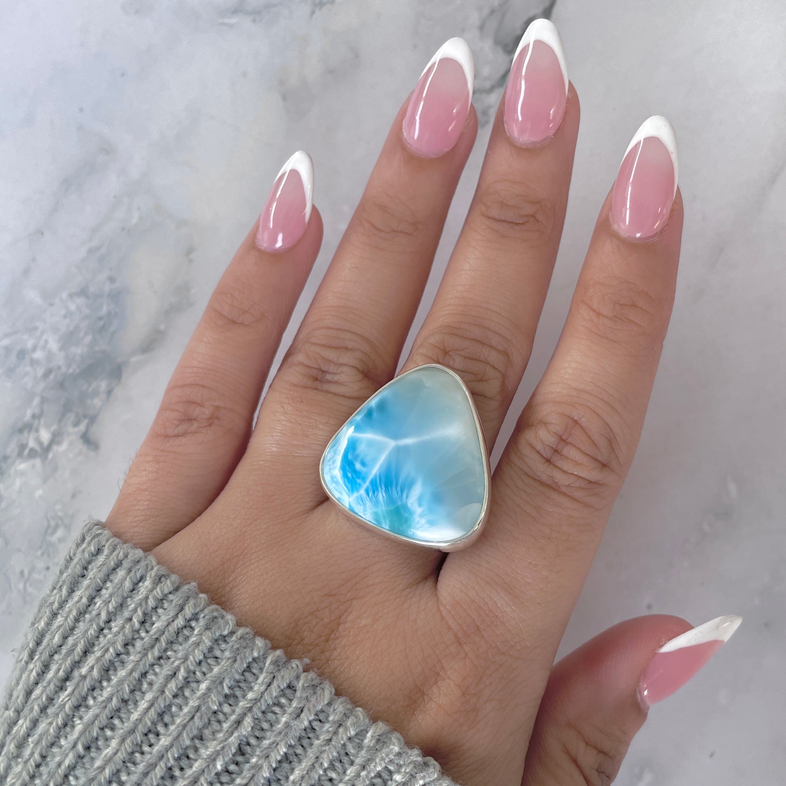 Larimar Adjustable Ring-(LAR-R-1895.)