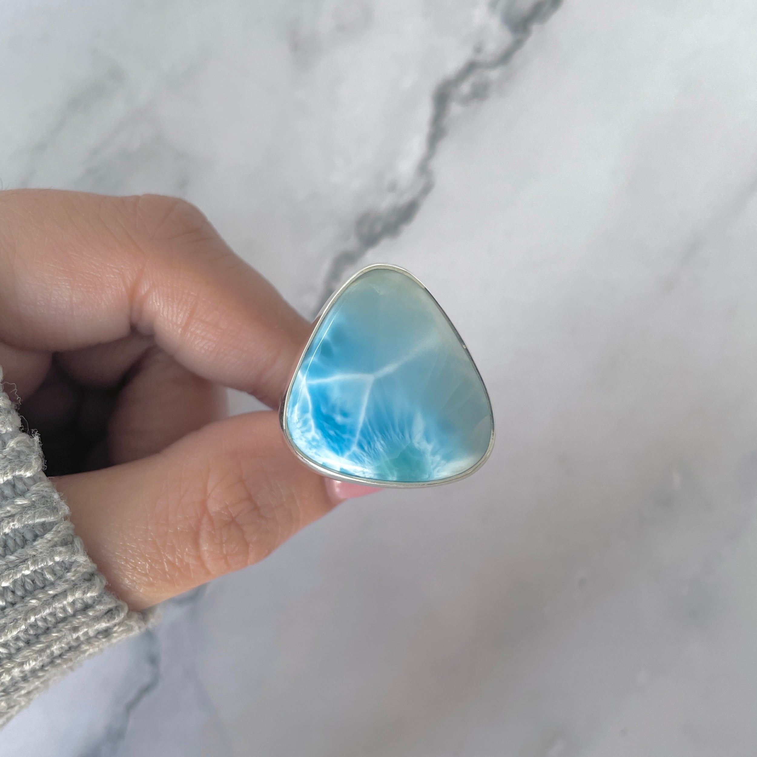 Larimar Adjustable Ring-(LAR-R-1895.)