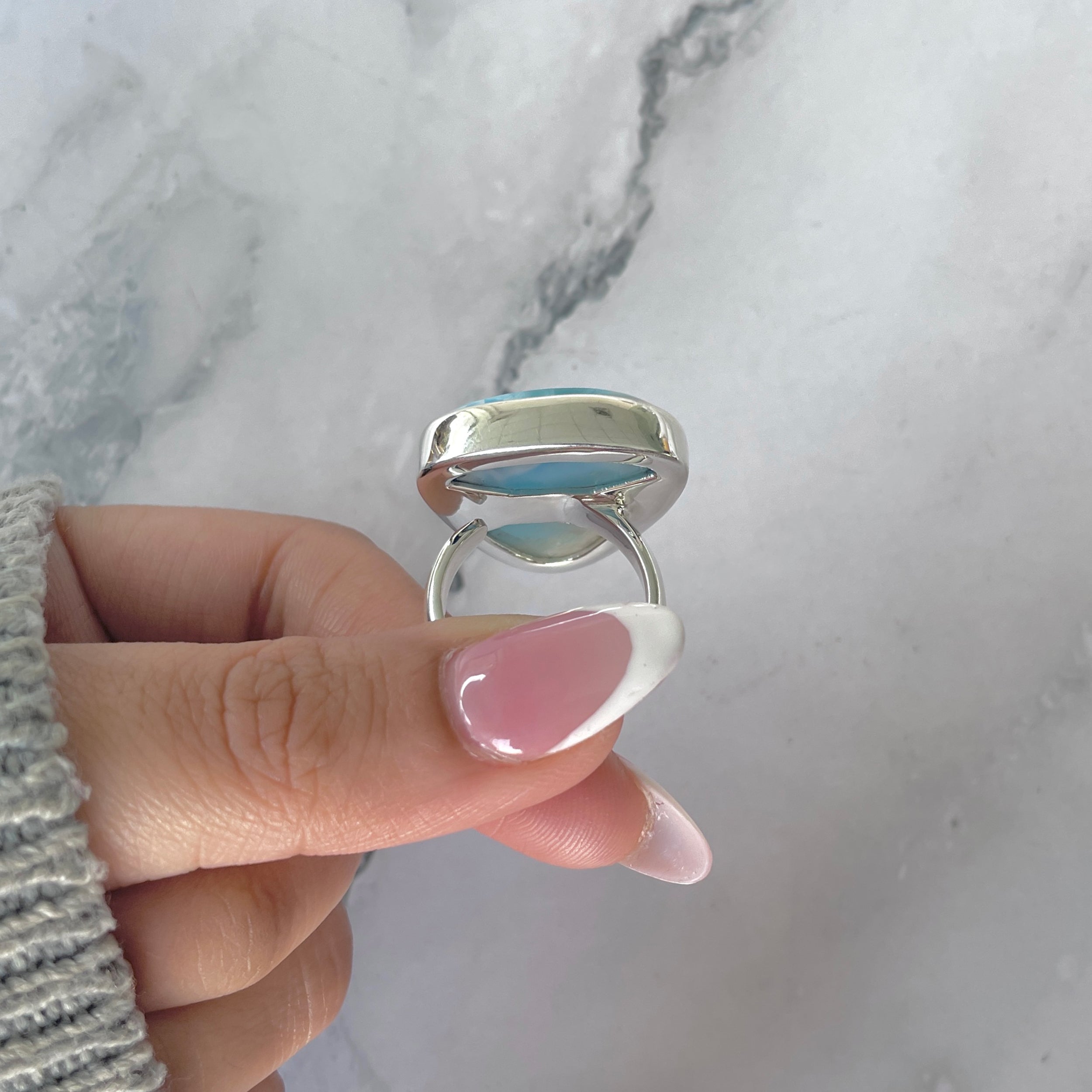 Larimar Adjustable Ring-(LAR-R-1895.)