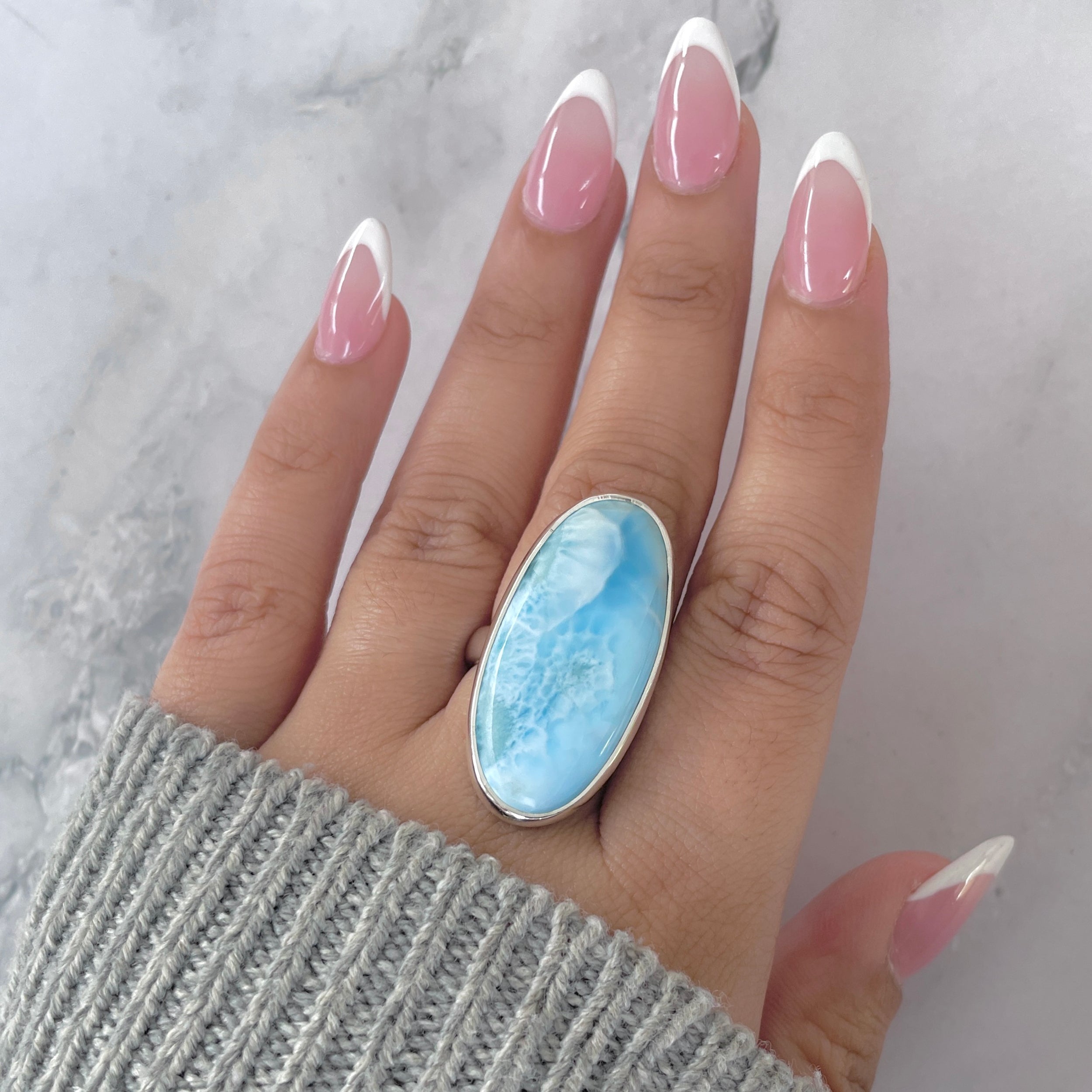 Larimar Adjustable Ring-(LAR-R-1896.)