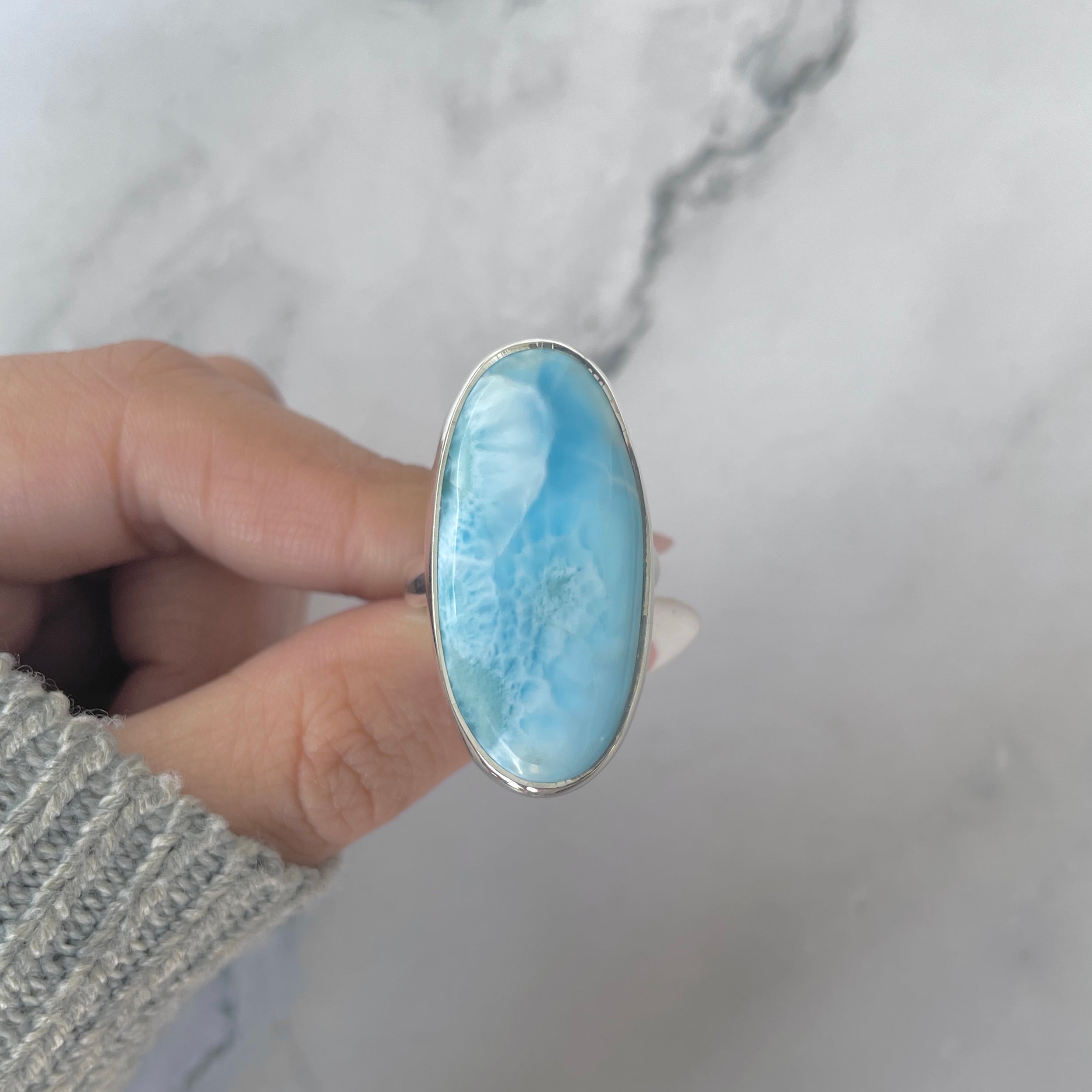 Larimar Adjustable Ring-(LAR-R-1896.)