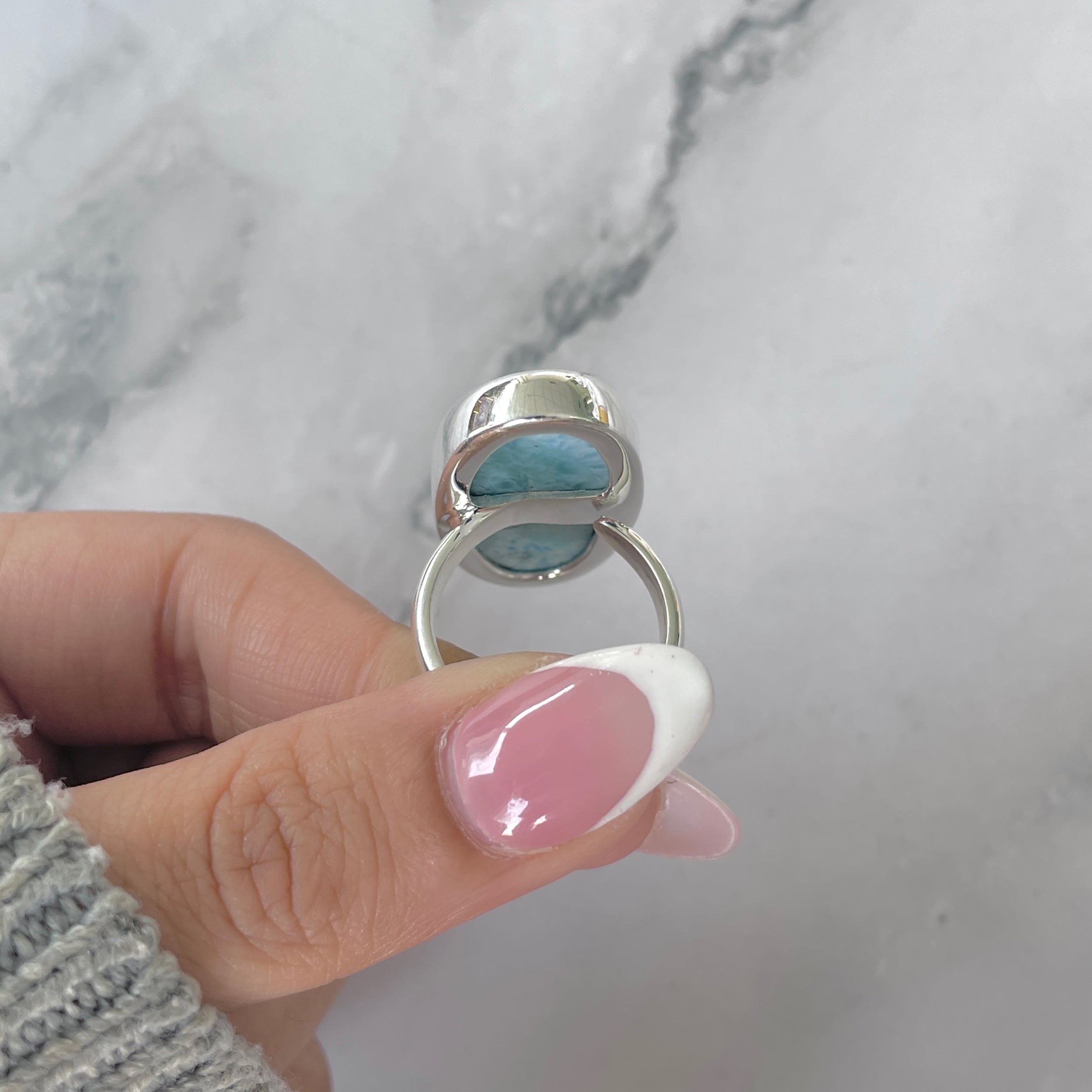 Larimar Adjustable Ring-(LAR-R-1896.)